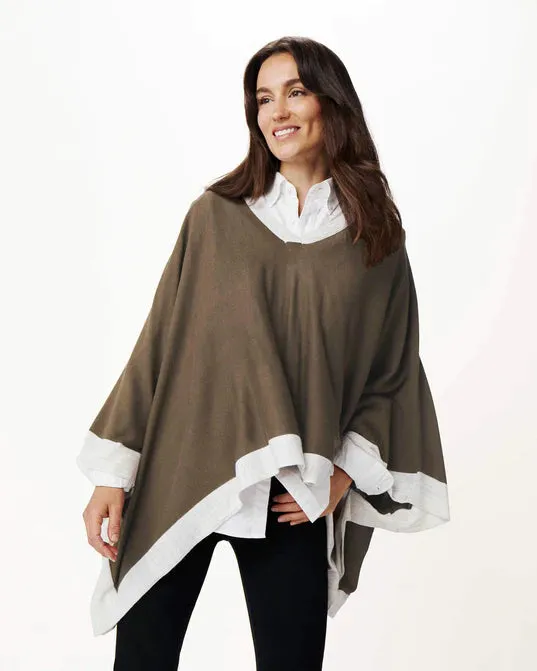 Mersea Avalon Poncho Olive/Sea Salt