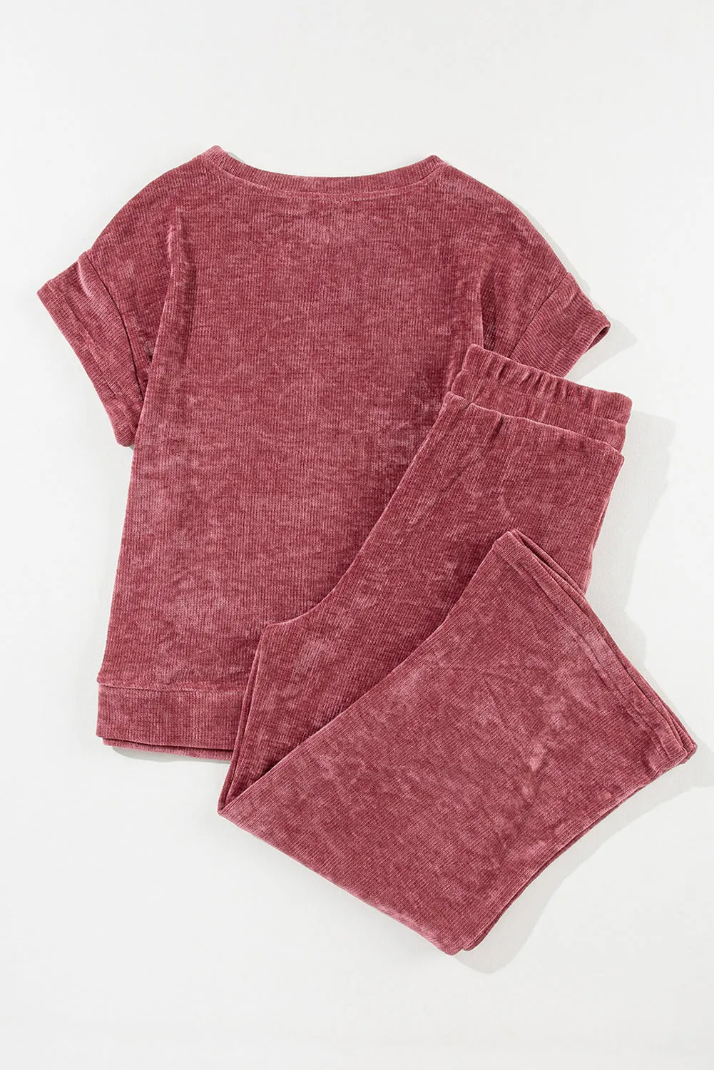 Mineral Wash Corduroy Crop Pants Set