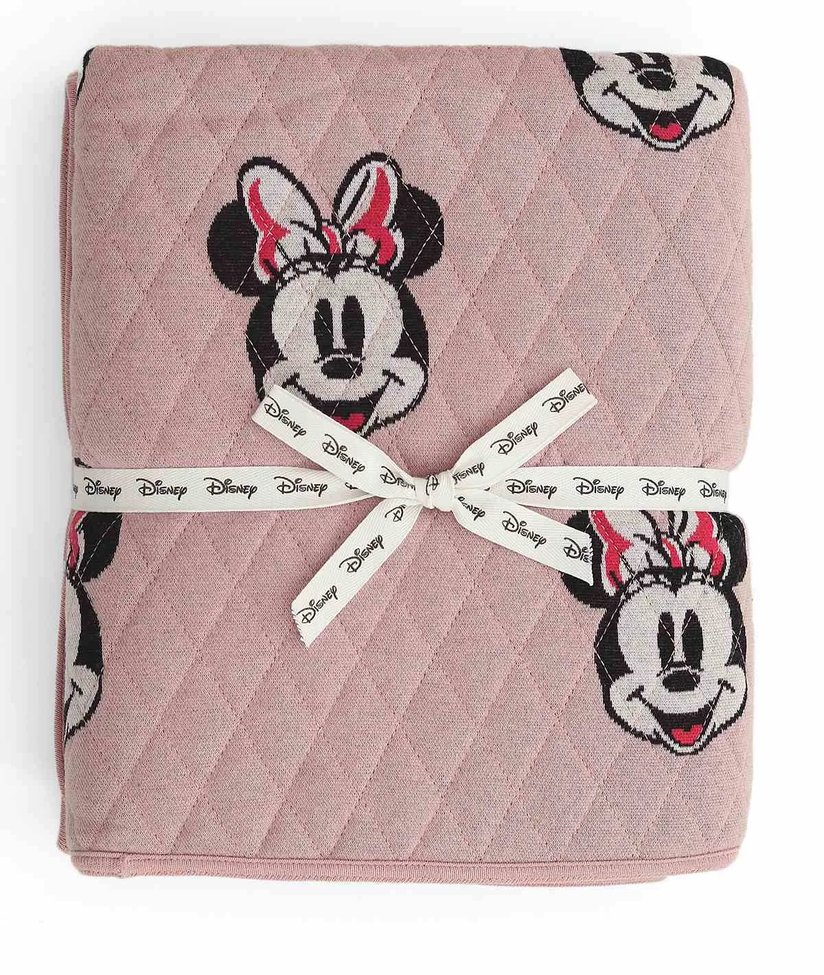 Minnie Cotton Knitted Quilted Blanket for Babies & Kids (Pink) (125cm X 150 cm)