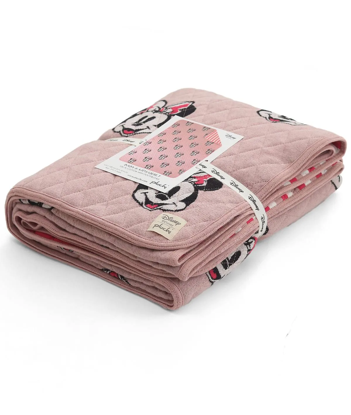 Minnie Cotton Knitted Quilted Blanket for Babies & Kids (Pink) (125cm X 150 cm)