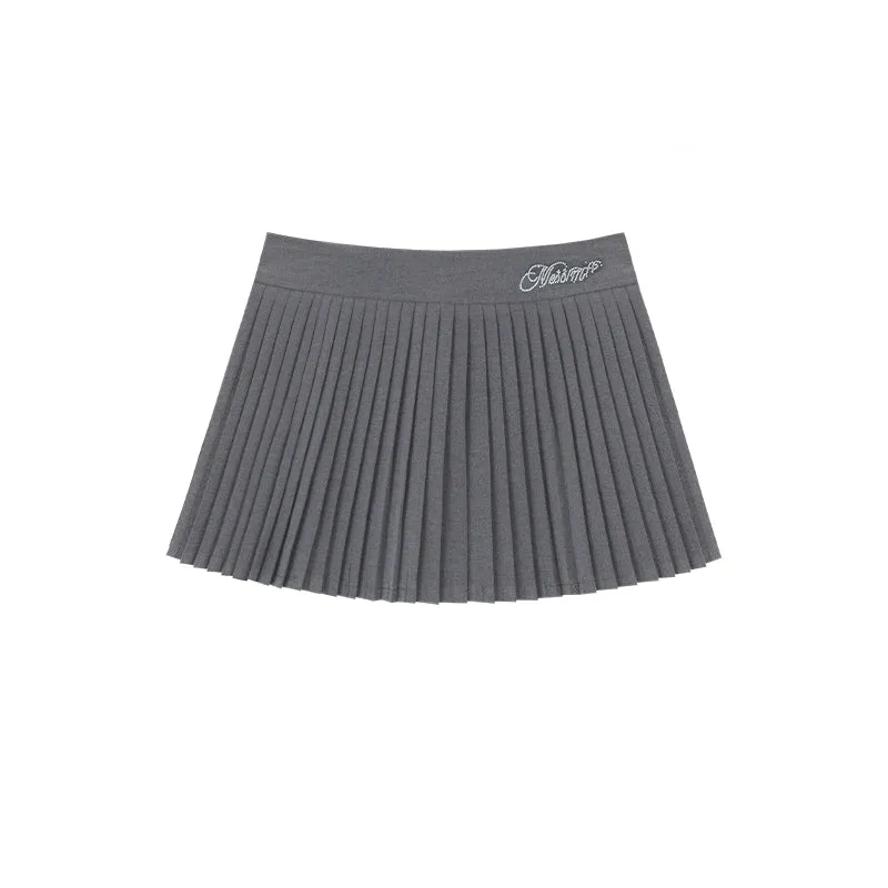 Modern High-Waist Pleated Skirt