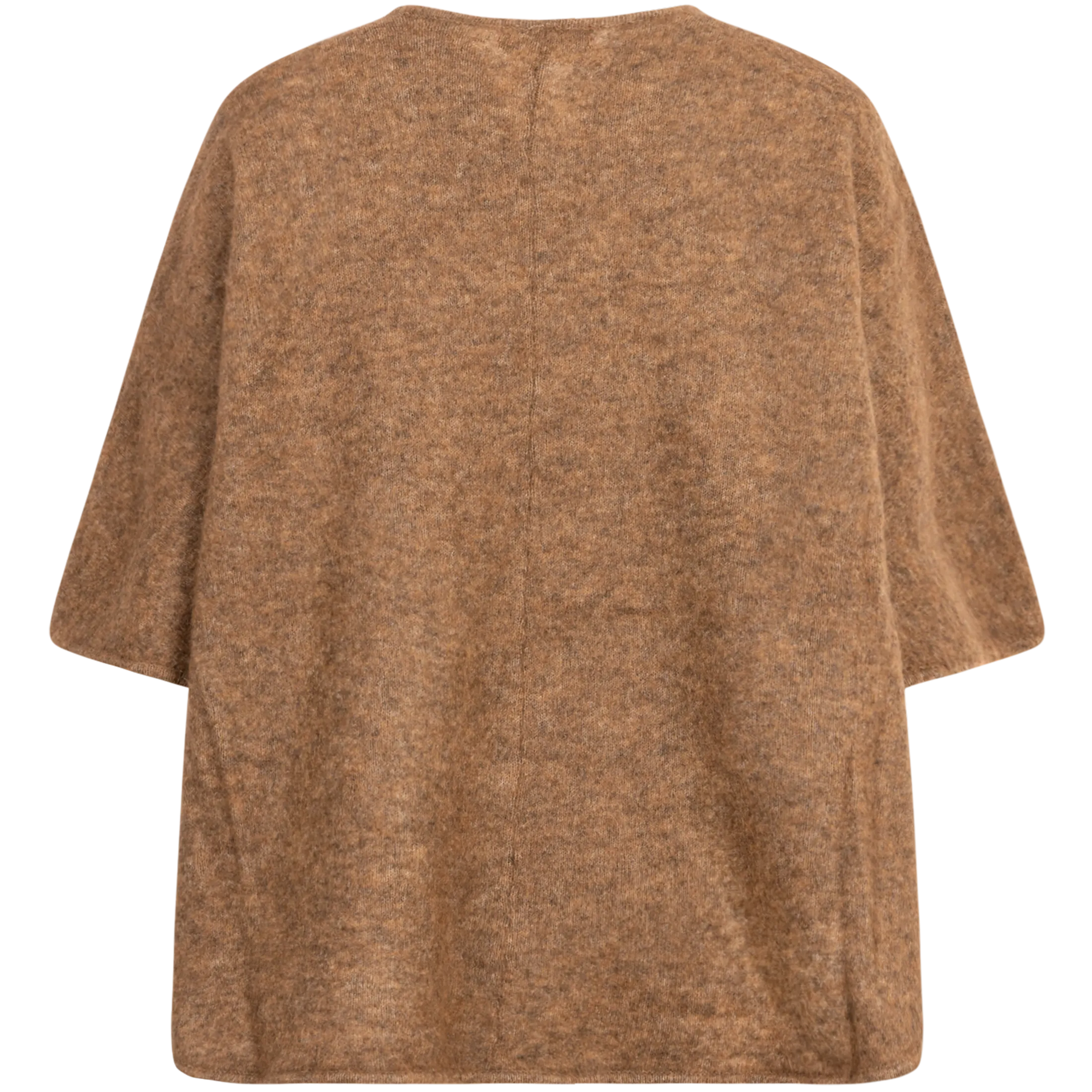 Mohair Demi Curvy Poncho - Light Brown