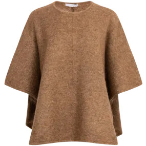 Mohair Demi Curvy Poncho - Light Brown