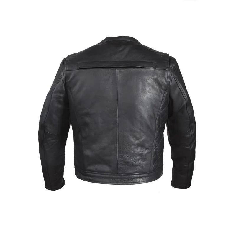 Motorcycle Jacket With Diamond Pattern On The Sides & Shoulders, MJ821-11-DL