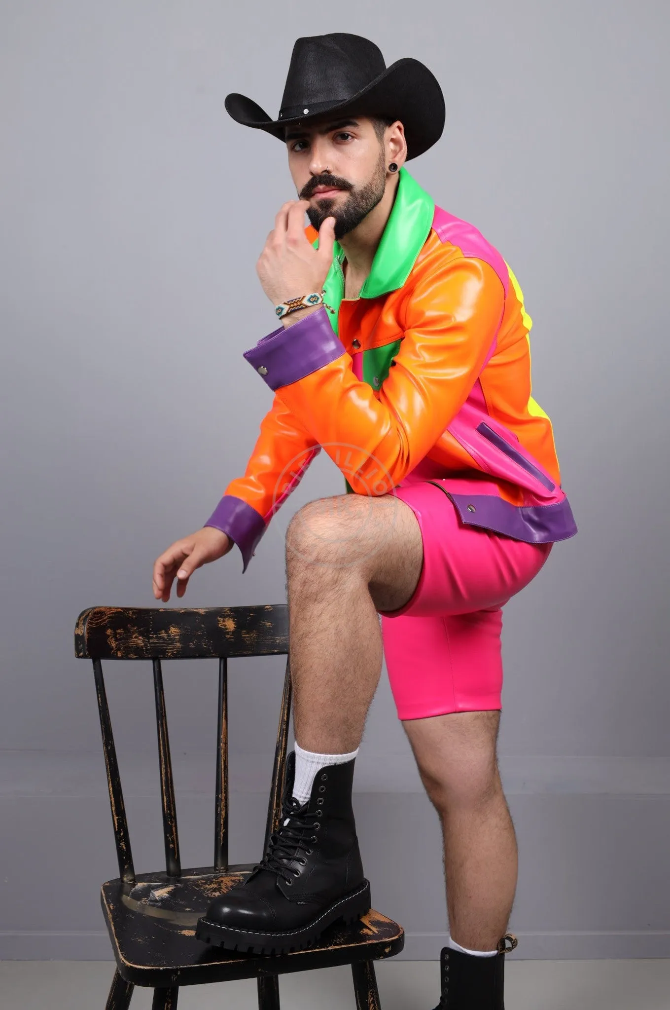 MR. Neon Colored Trucker Jacket