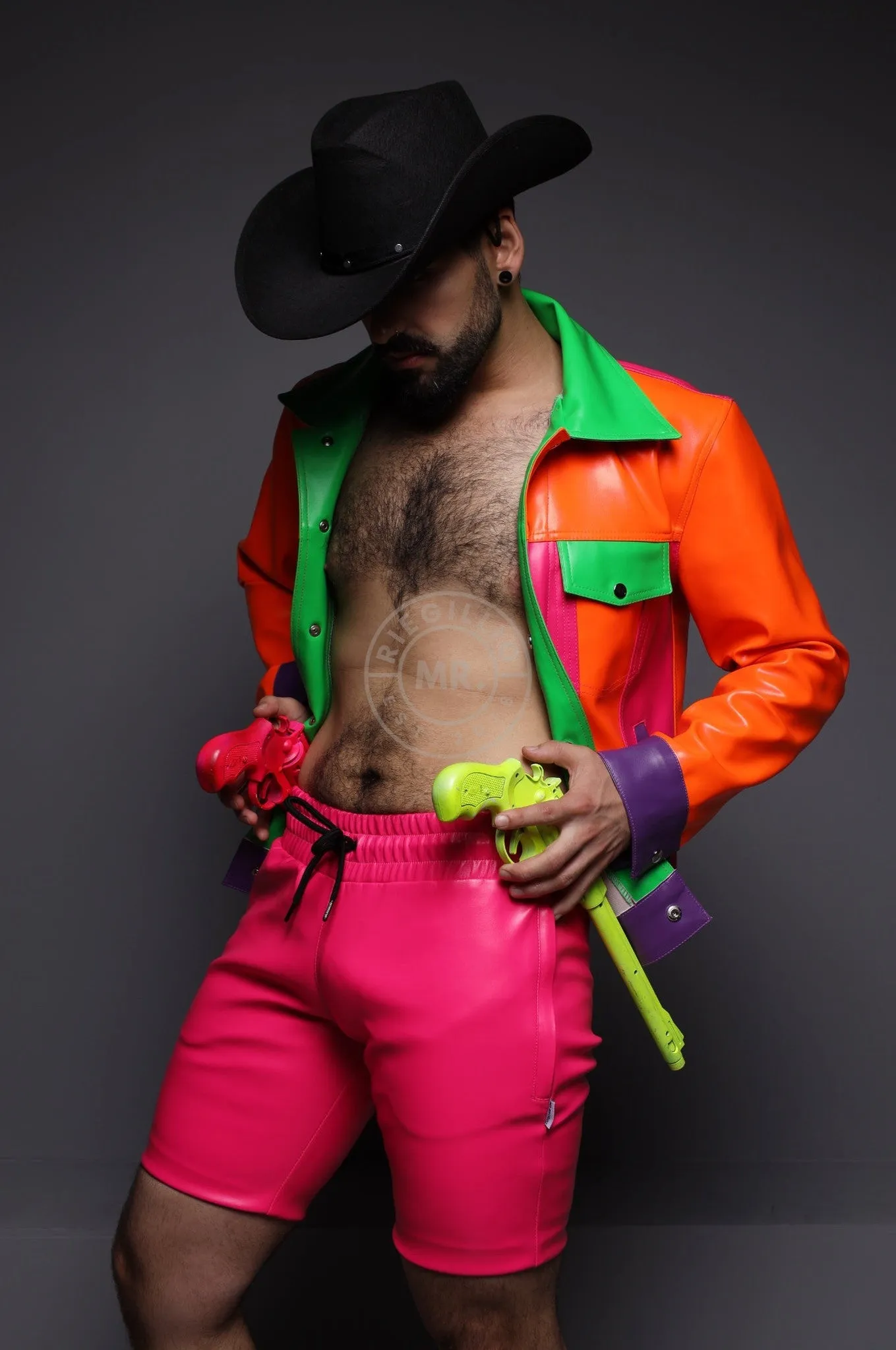 MR. Neon Colored Trucker Jacket