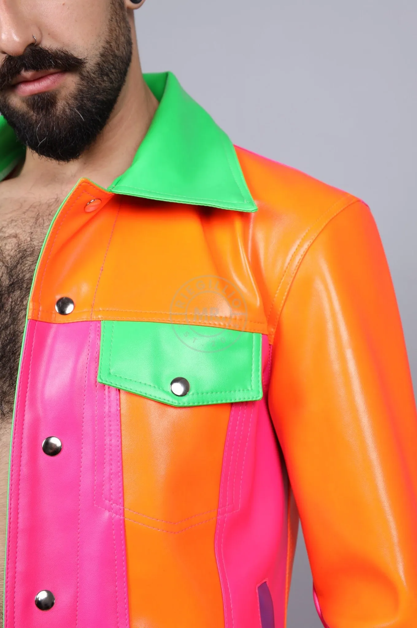 MR. Neon Colored Trucker Jacket