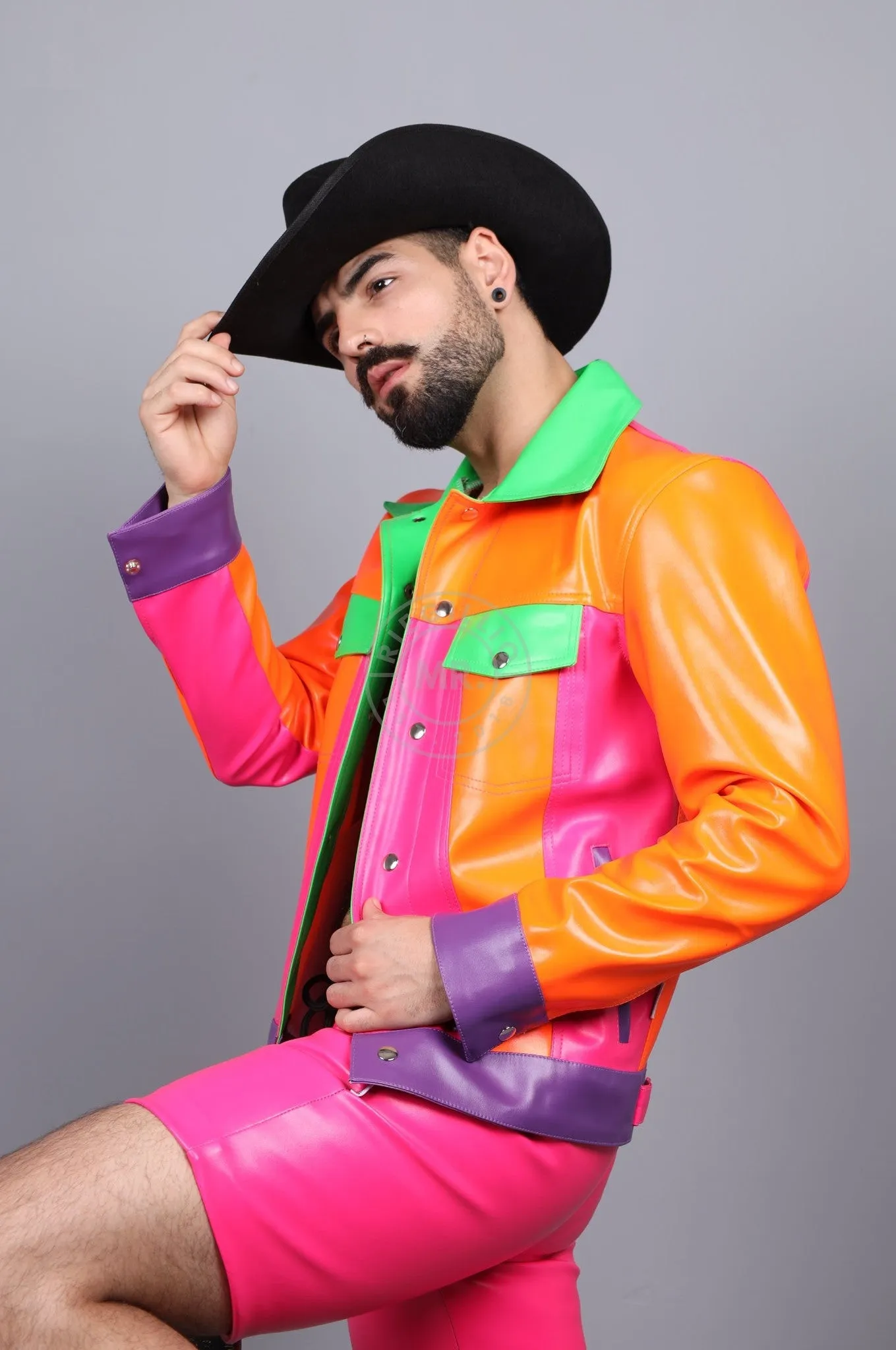 MR. Neon Colored Trucker Jacket