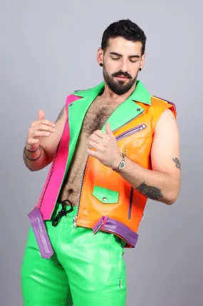 MR. Neon Sleeveless Brando Jacket