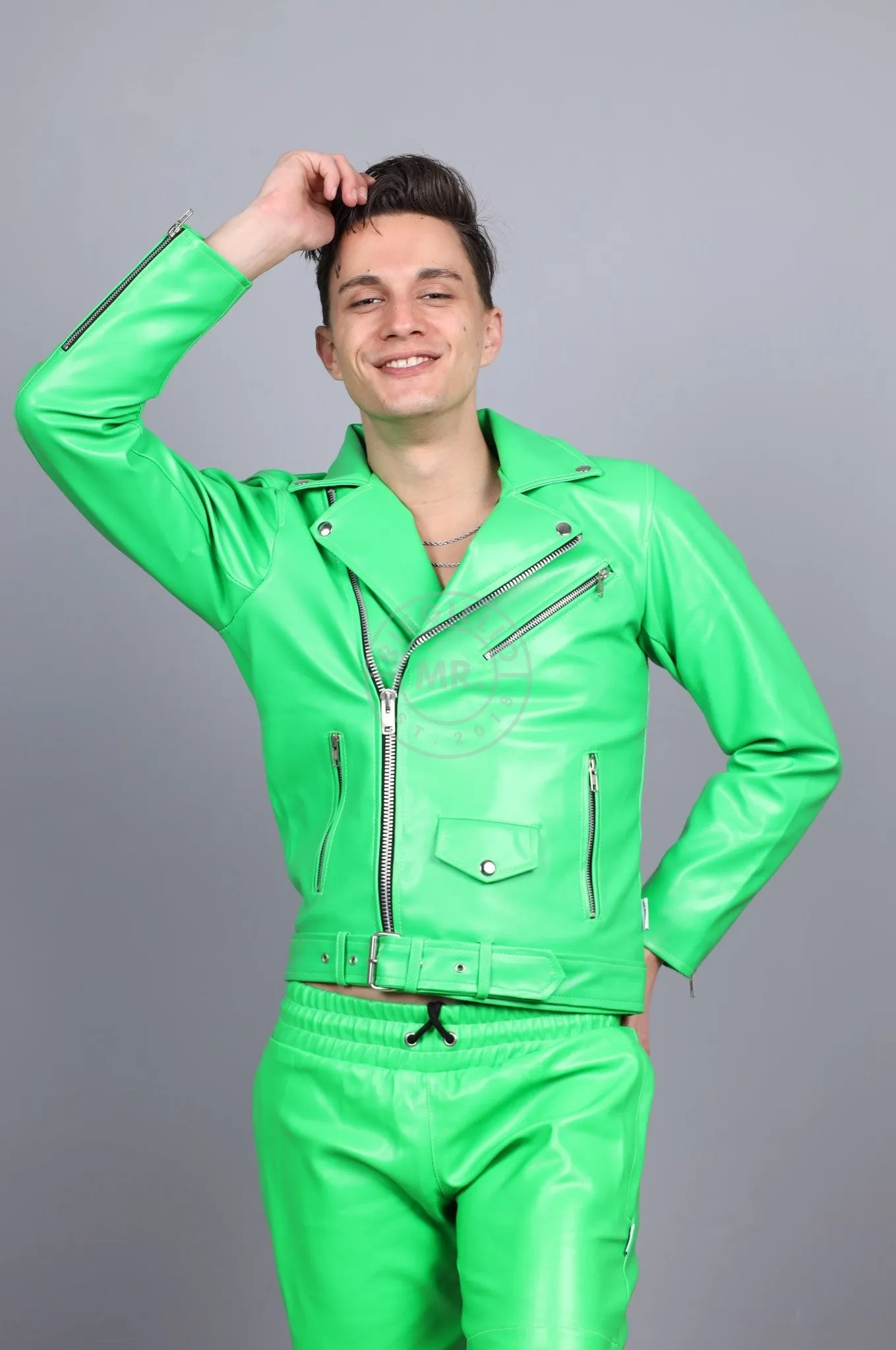 MR. Plain Brando Jacket - Neon Green