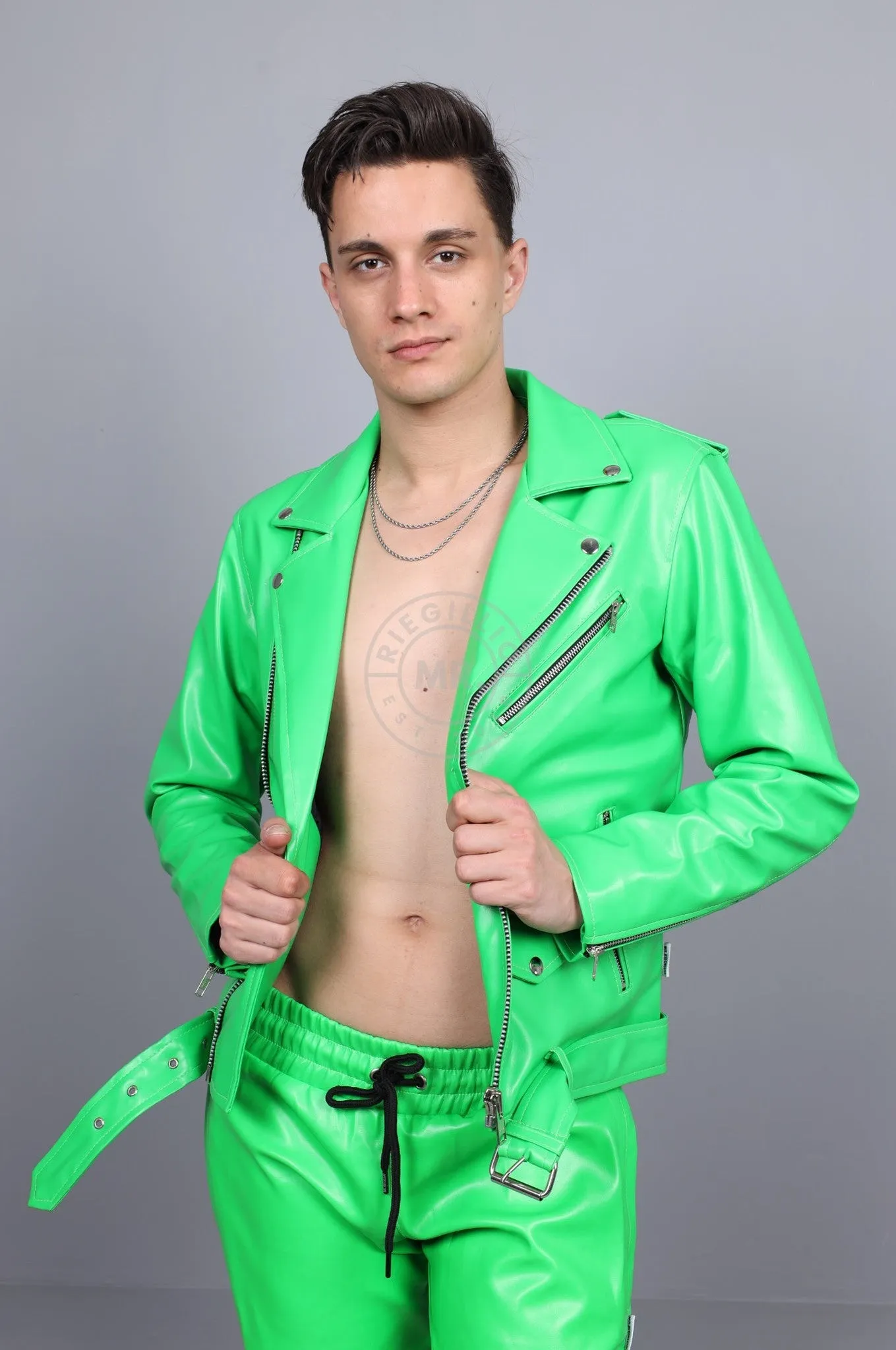 MR. Plain Brando Jacket - Neon Green