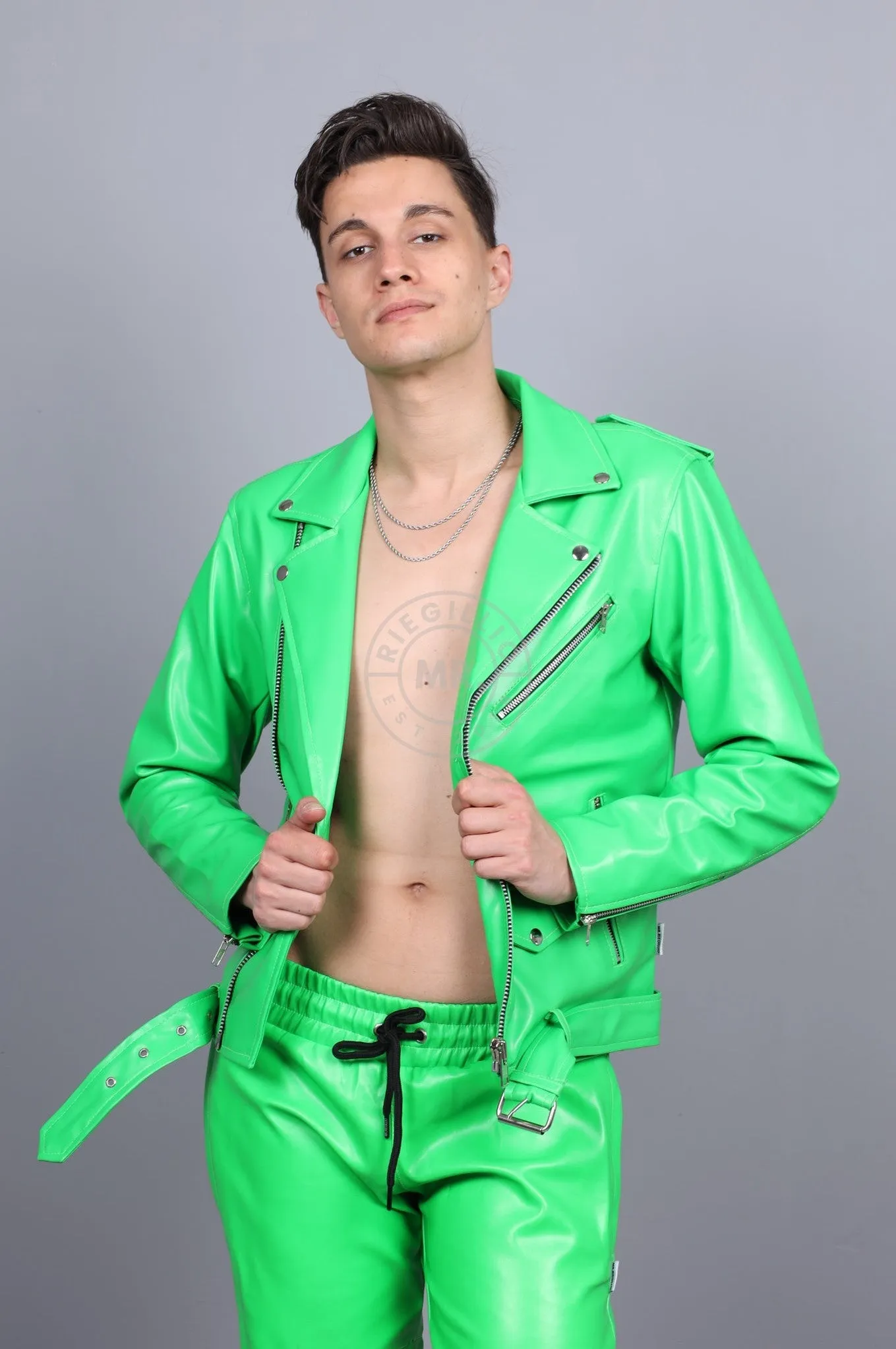 MR. Plain Brando Jacket - Neon Green