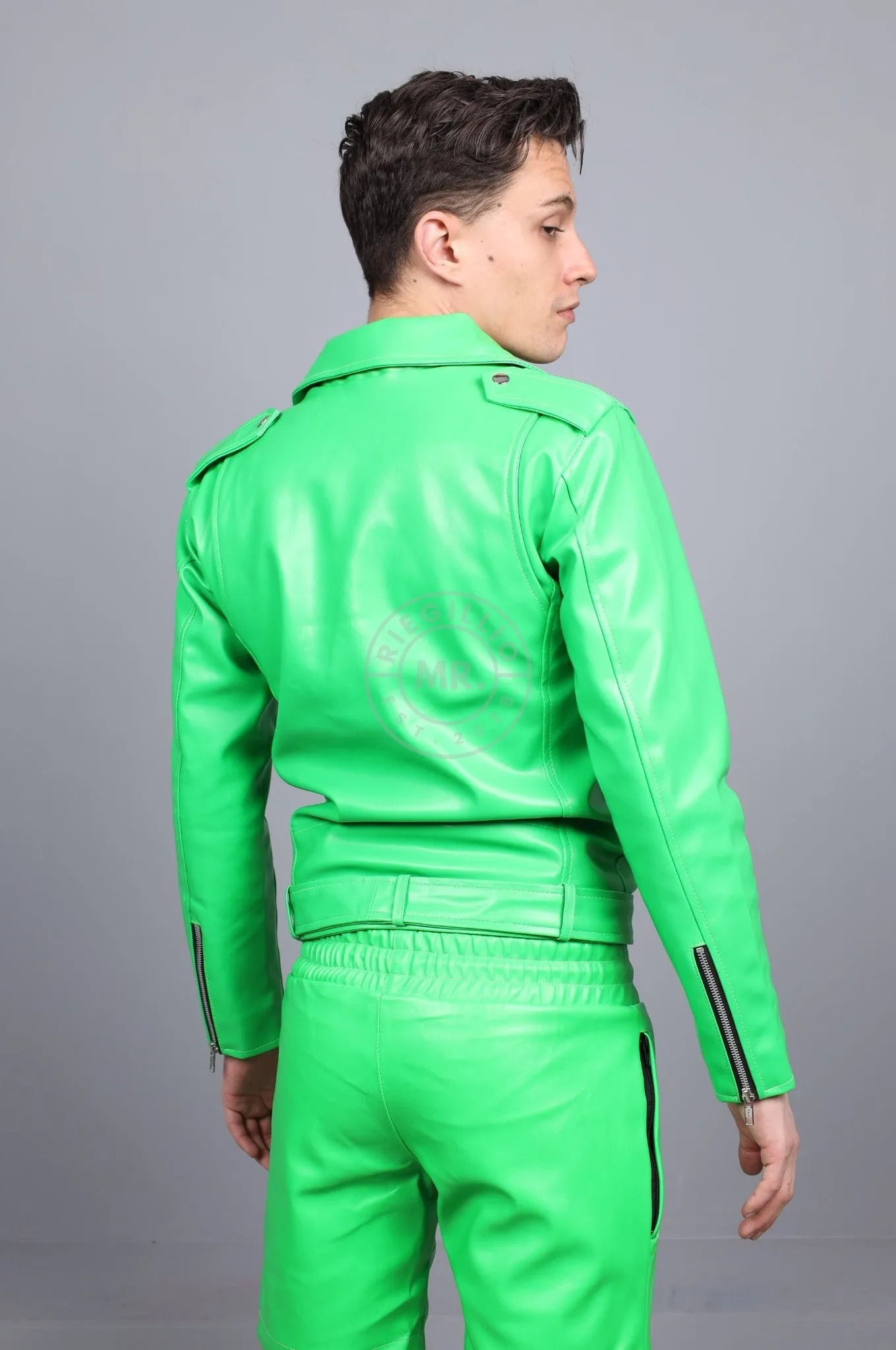 MR. Plain Brando Jacket - Neon Green