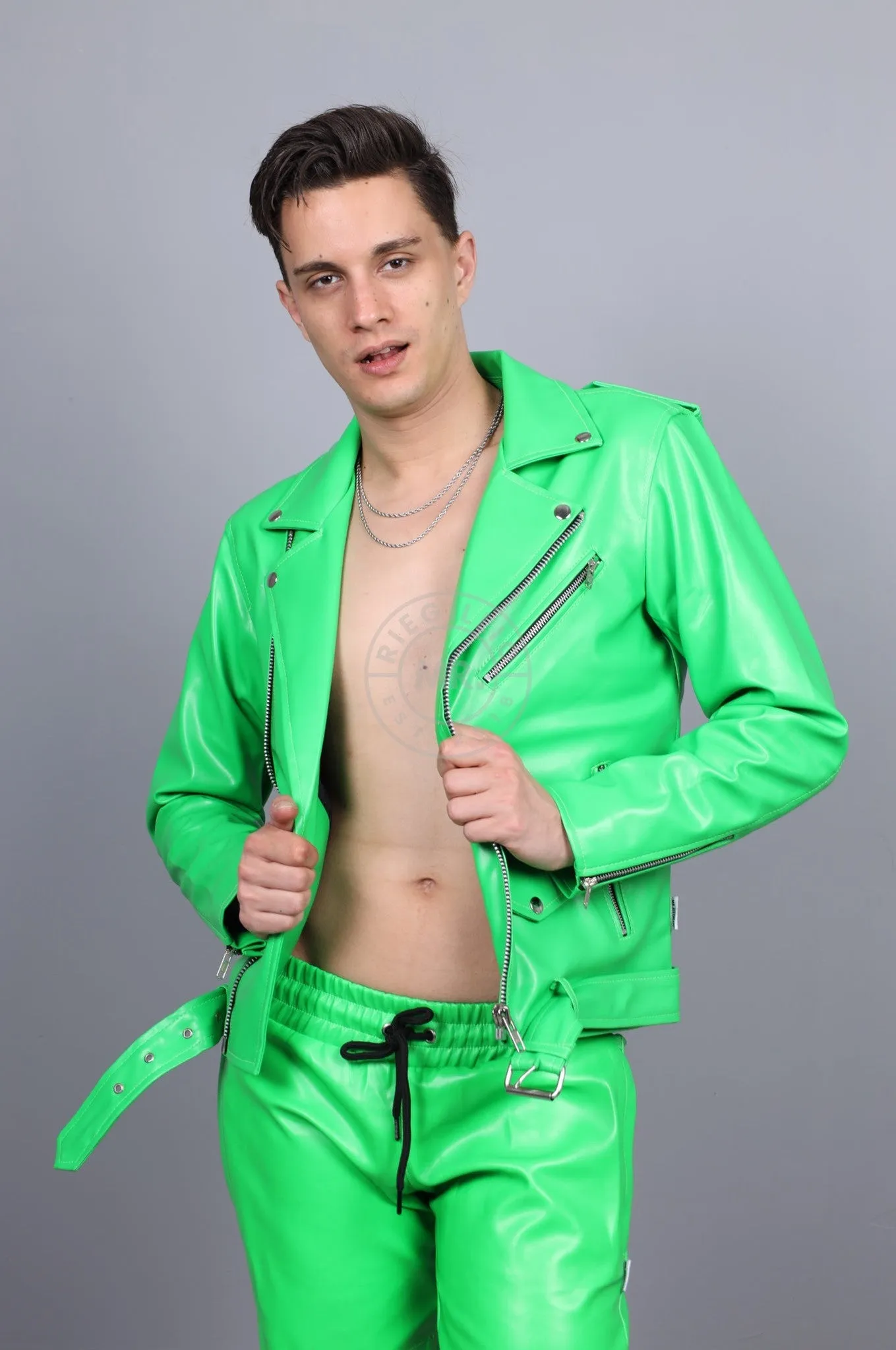 MR. Plain Brando Jacket - Neon Green