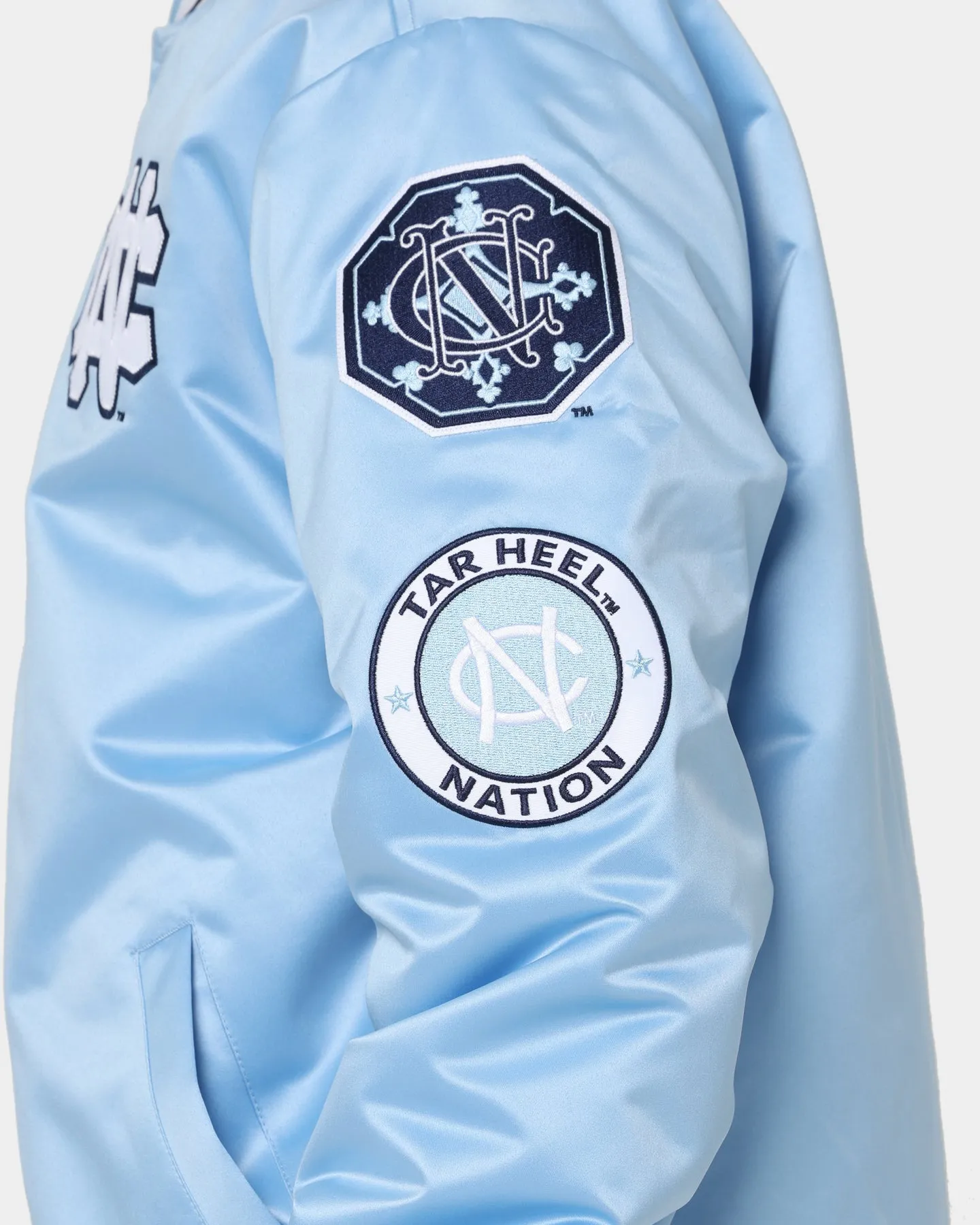 National Collegiate Atheltic Assc UNC Champ City Satin Jacket Light Blue