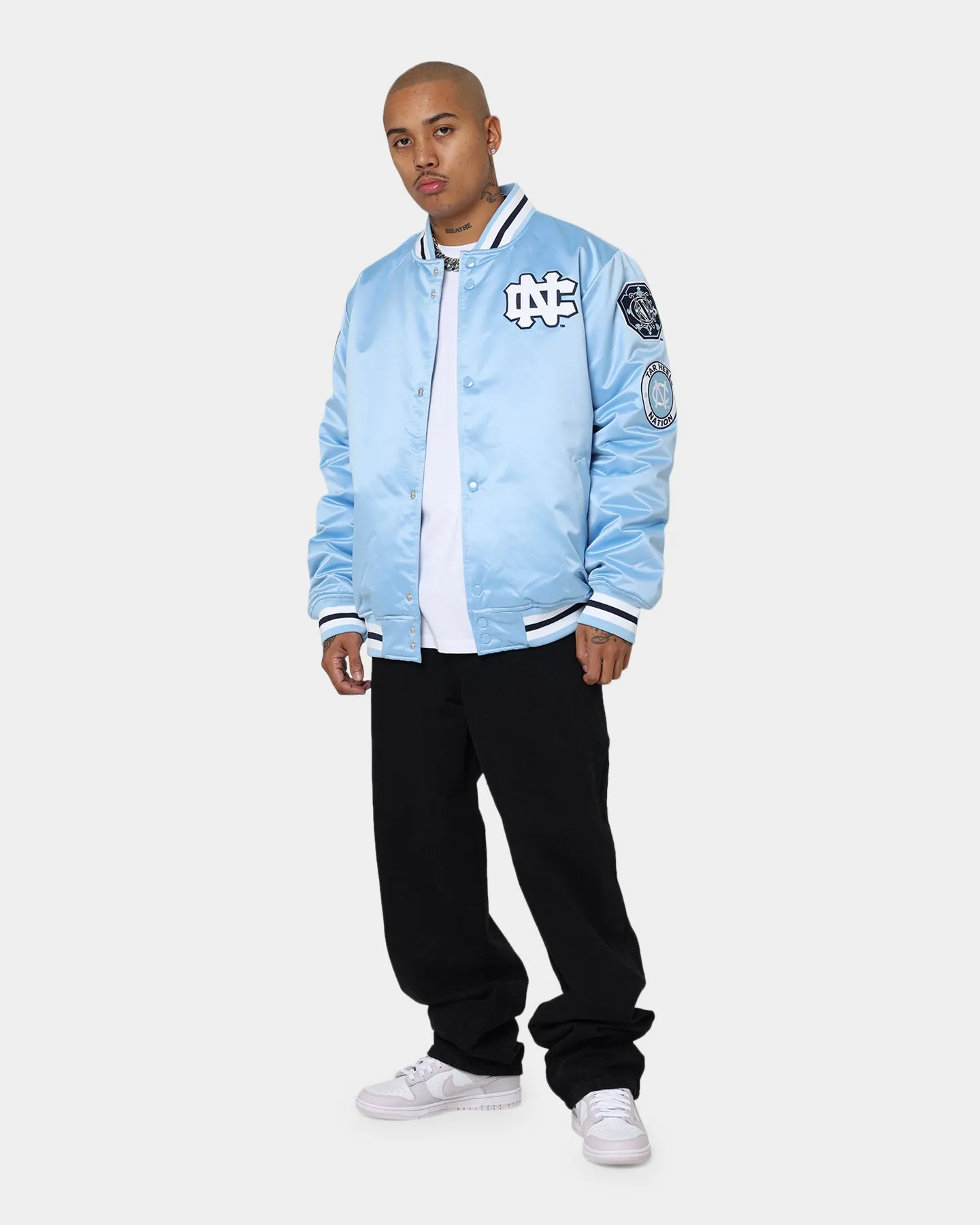 National Collegiate Atheltic Assc UNC Champ City Satin Jacket Light Blue