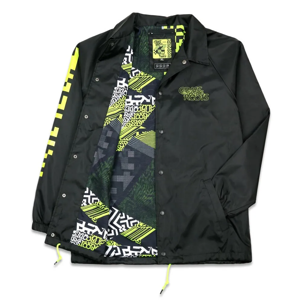 Neon Glitch Black Coaches Jacket