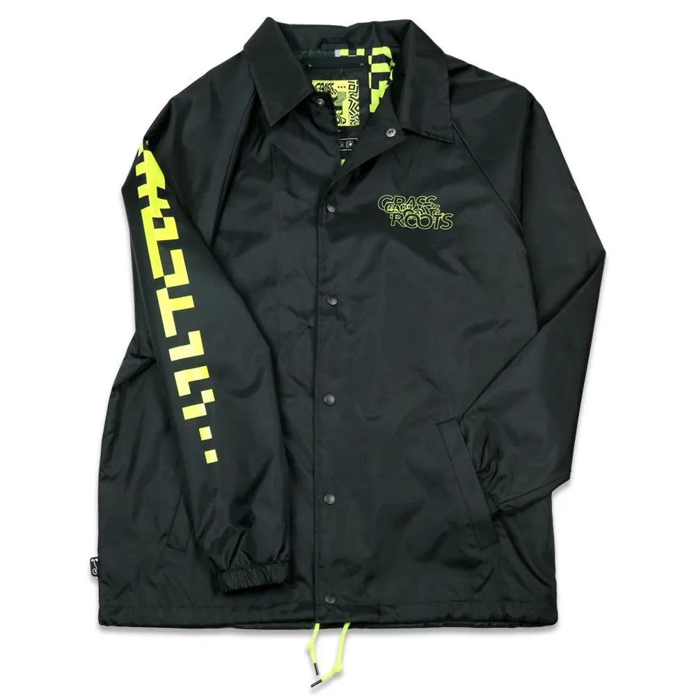 Neon Glitch Black Coaches Jacket