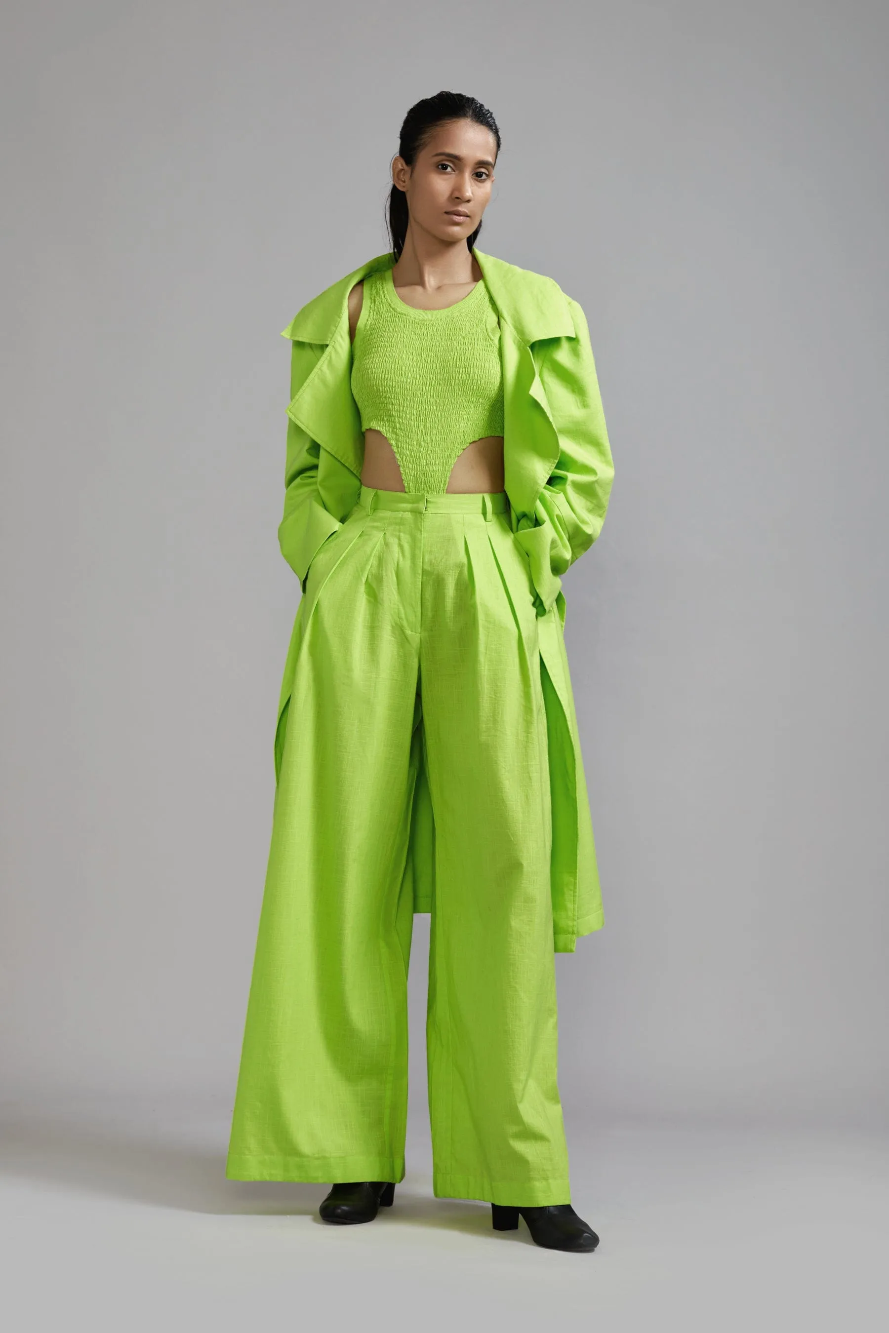 Neon Green Trench Jacket