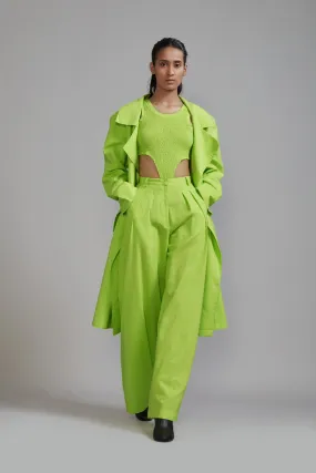 Neon Green Trench Jacket