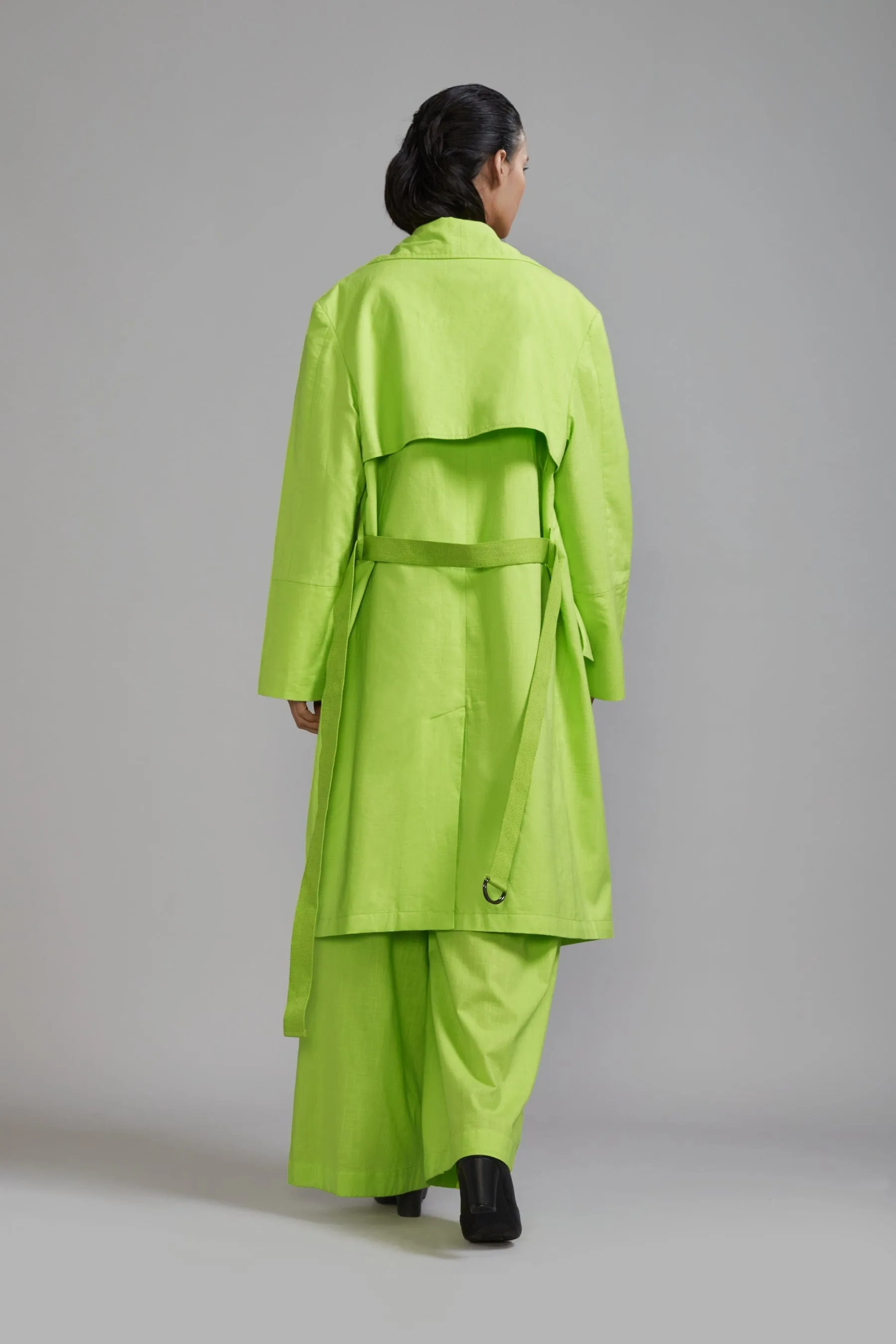 Neon Green Trench Jacket