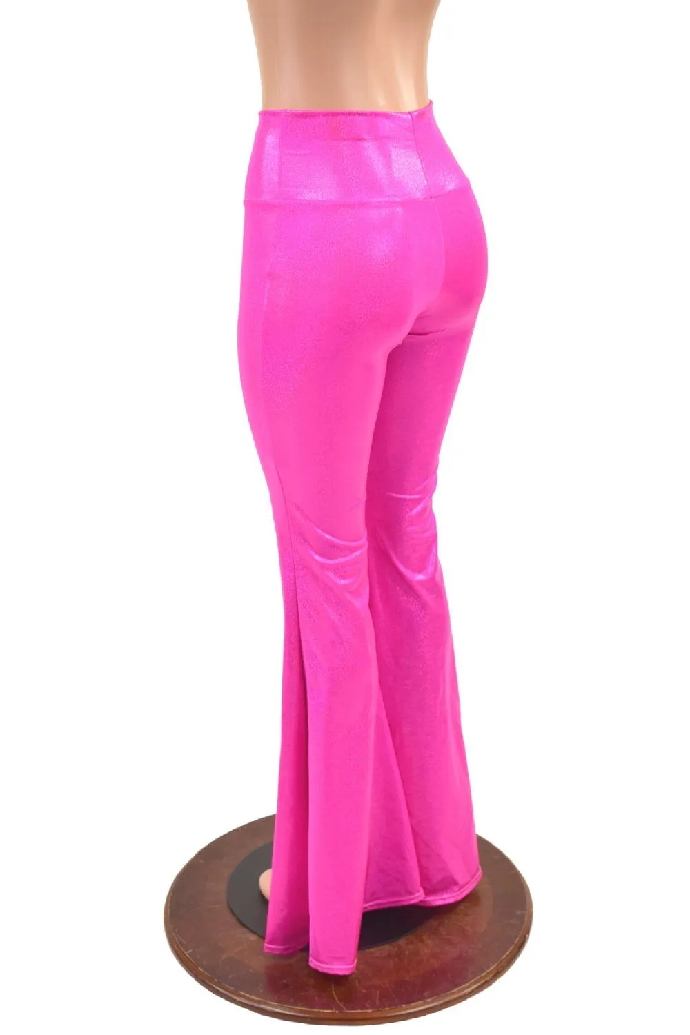 Neon Pink Holographic High Waist Solar Flares