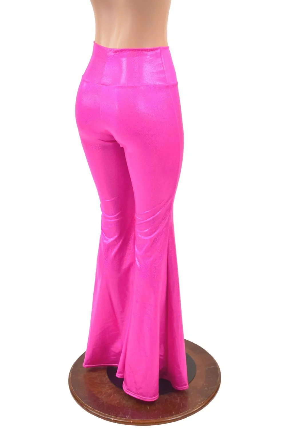 Neon Pink Holographic High Waist Solar Flares