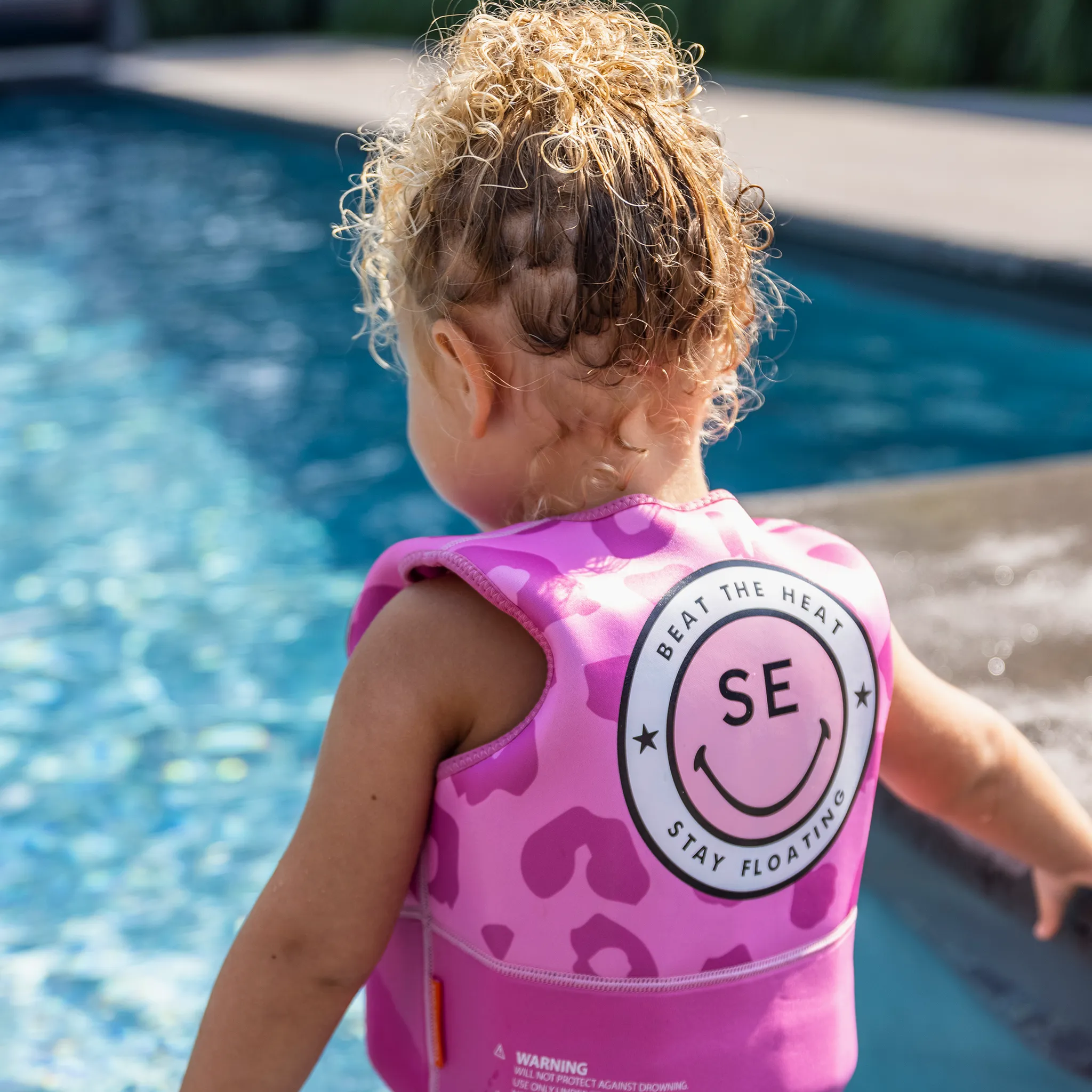 Neon Pink Leopard Swimming Vest Float -3-6 years 18-30 kg