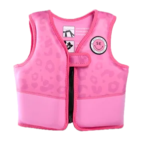 Neon Pink Leopard Swimming Vest Float -3-6 years 18-30 kg