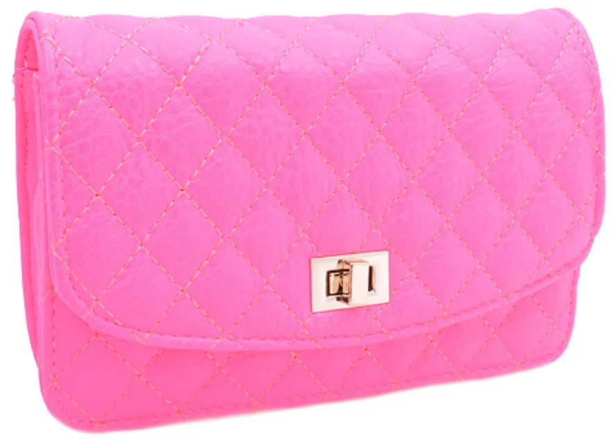 Neon Pink Quilted Bag