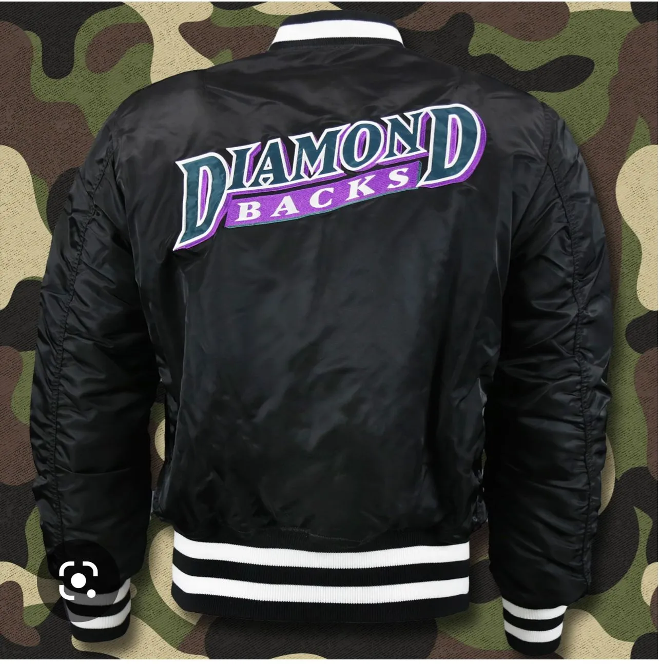 NEW ERA X ALPHA INDUSTRIES ARIZONA DIAMONDBACKS REVERSIBLE BOMBER JACKET