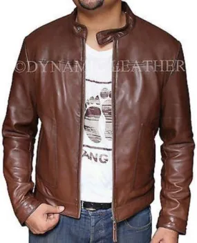 New Men's Biker Hunt Motorcycle Brown Real leather jacket - BNWT