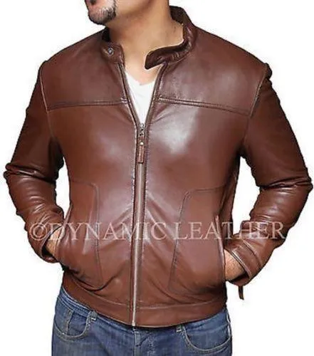 New Men's Biker Hunt Motorcycle Brown Real leather jacket - BNWT