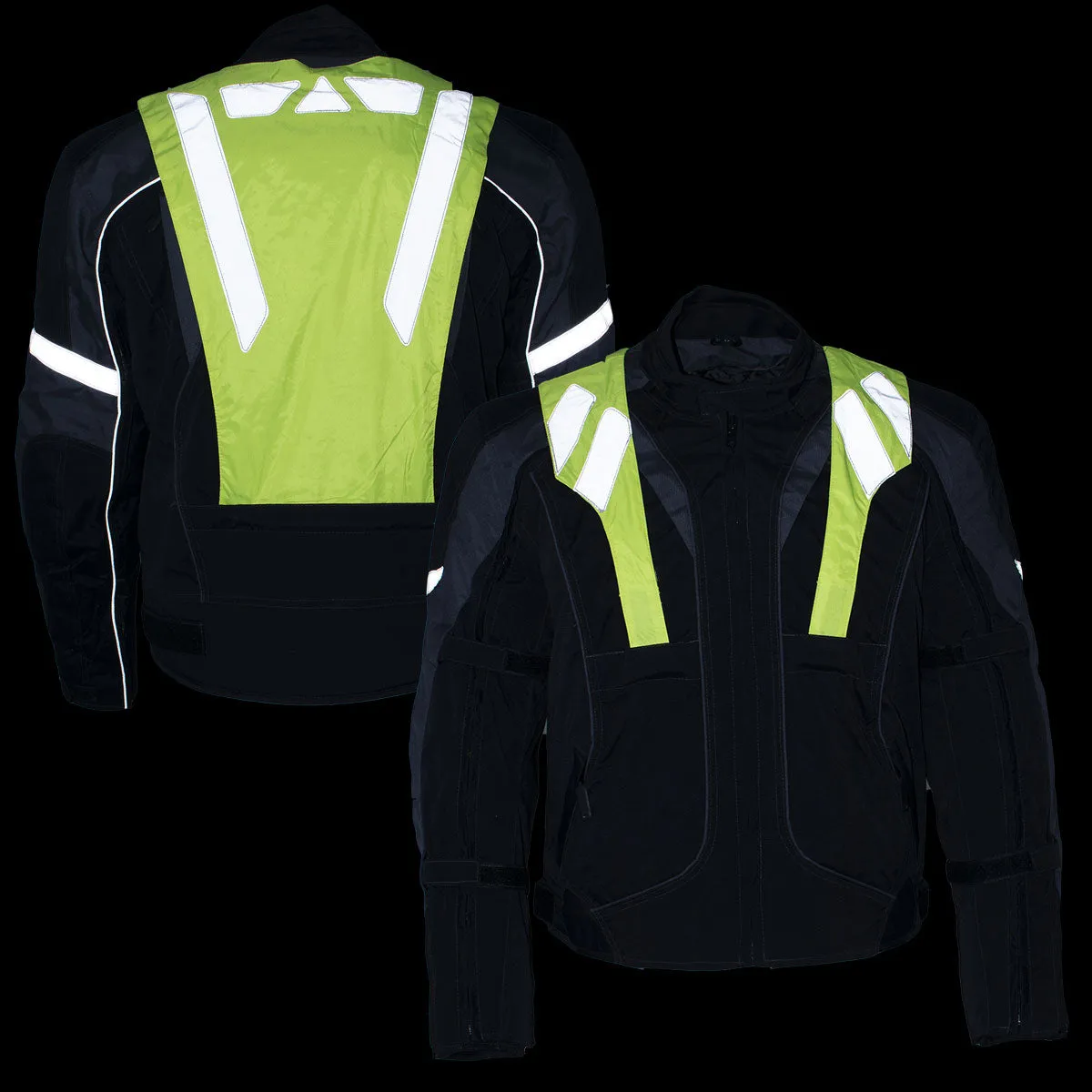 NexGen SH2325 Men's Armored Two in One Textile and Mesh Racing Jacket