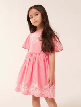 Olivia Broderie Flutter Girls Dress