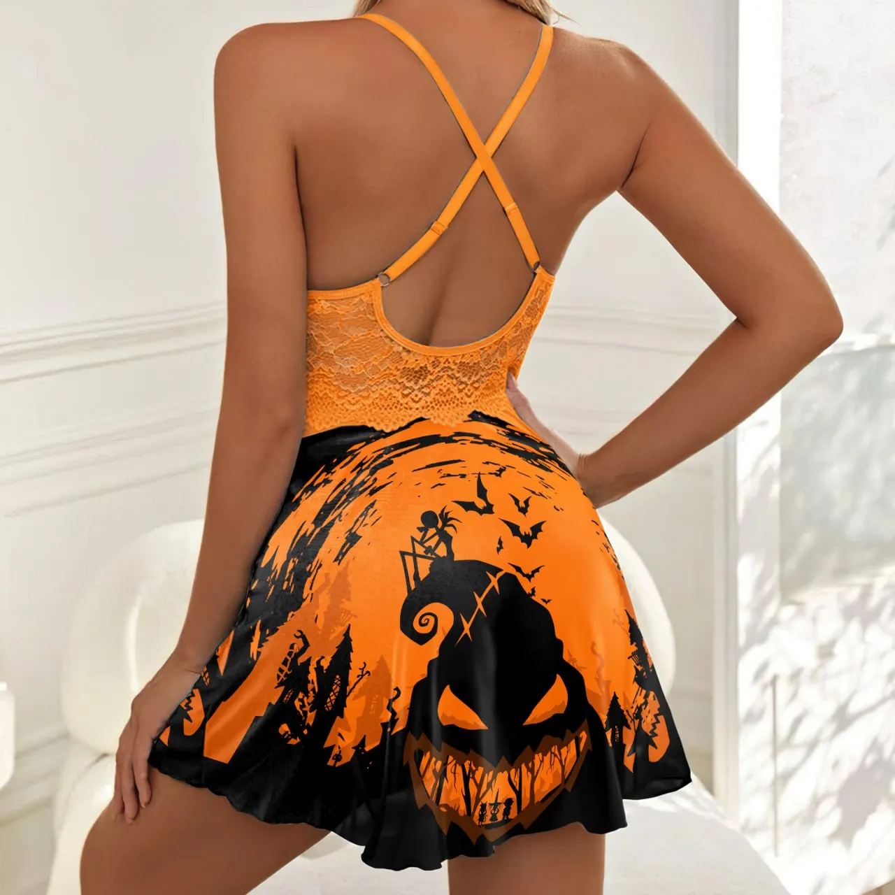 Orange Art Women's Lace Babydoll