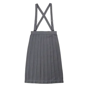 Over Knee long pleated skirt college uniform high waist with zipper straps Japanese JK Style