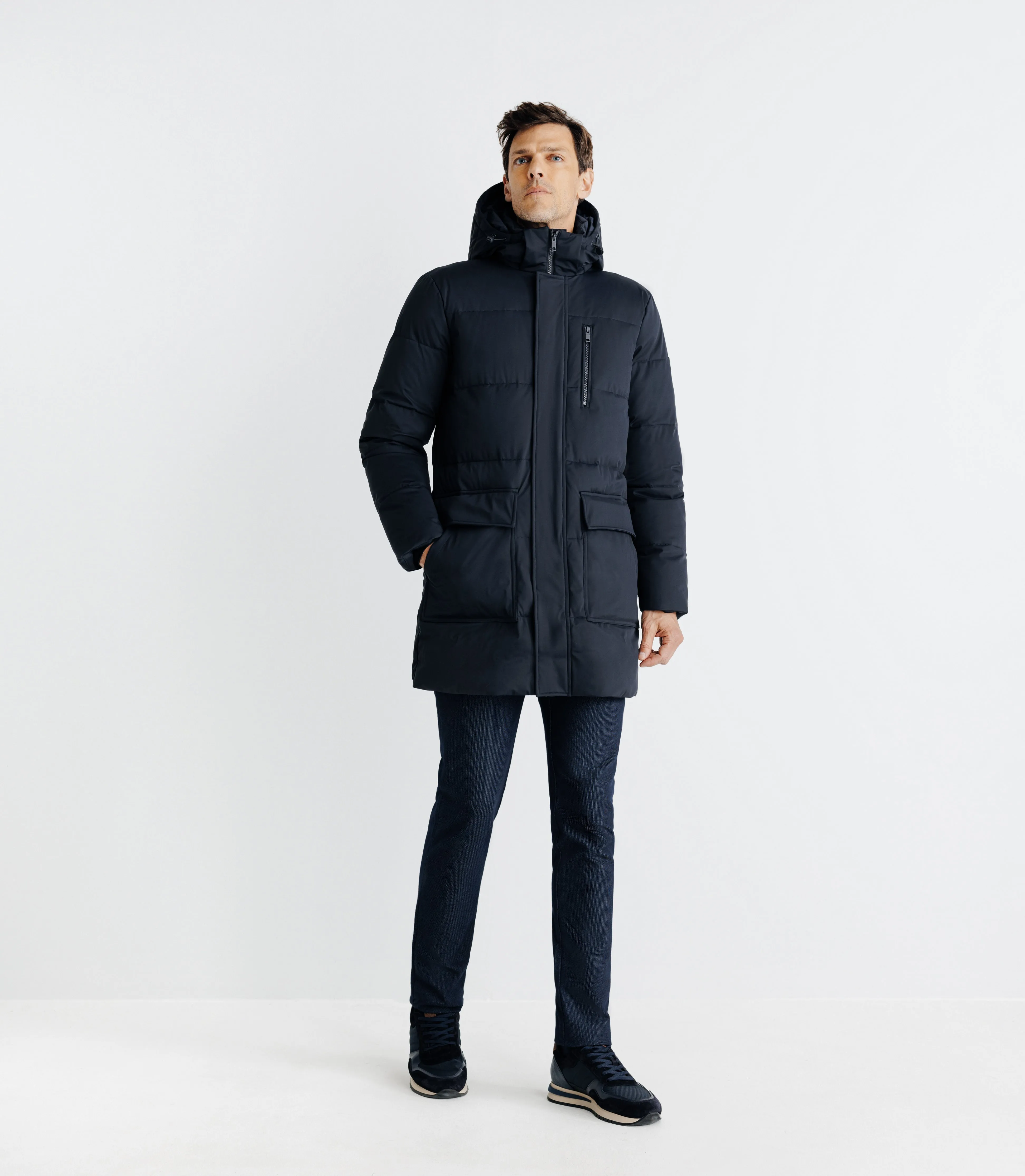 Parka longue marine