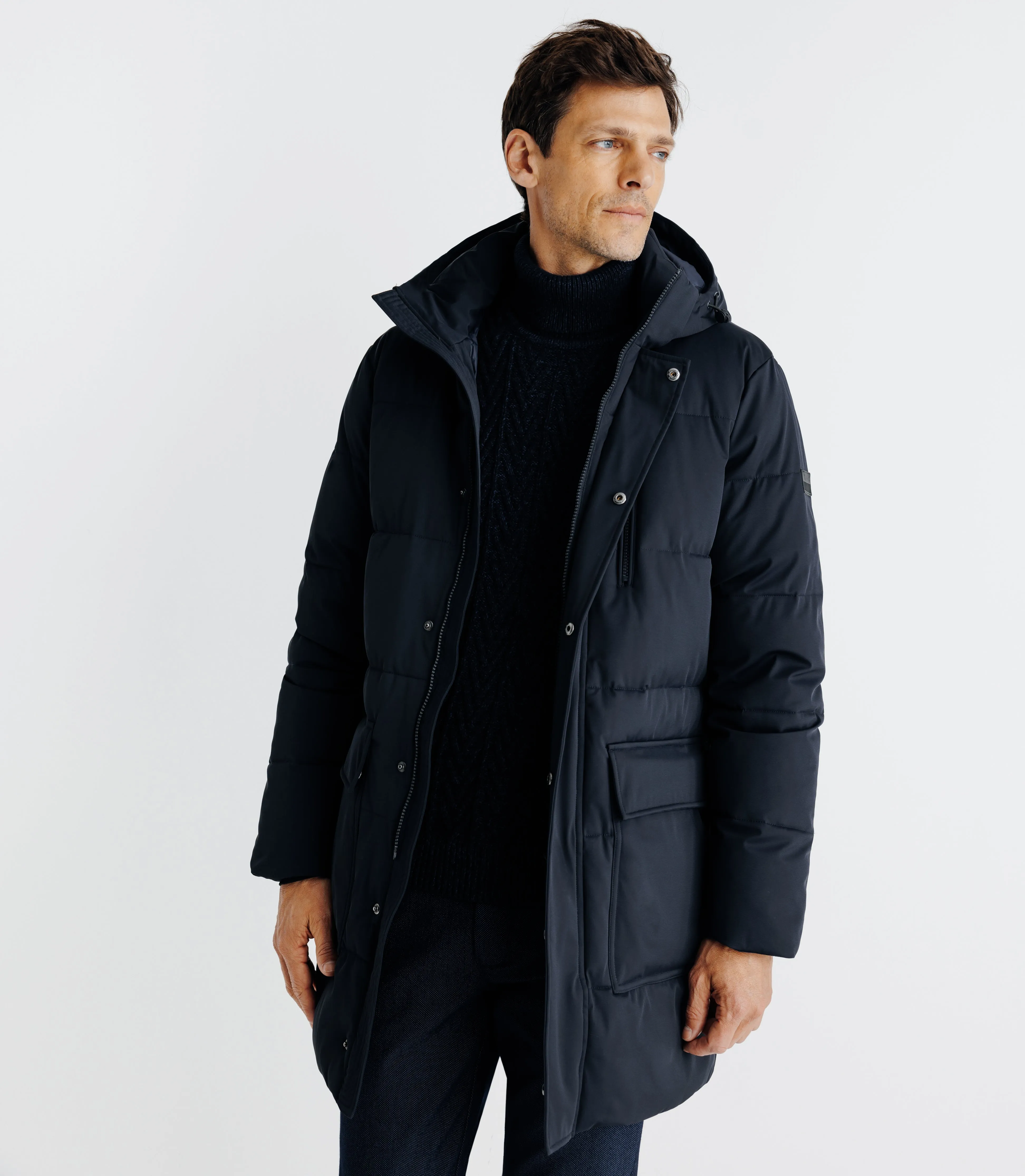 Parka longue marine