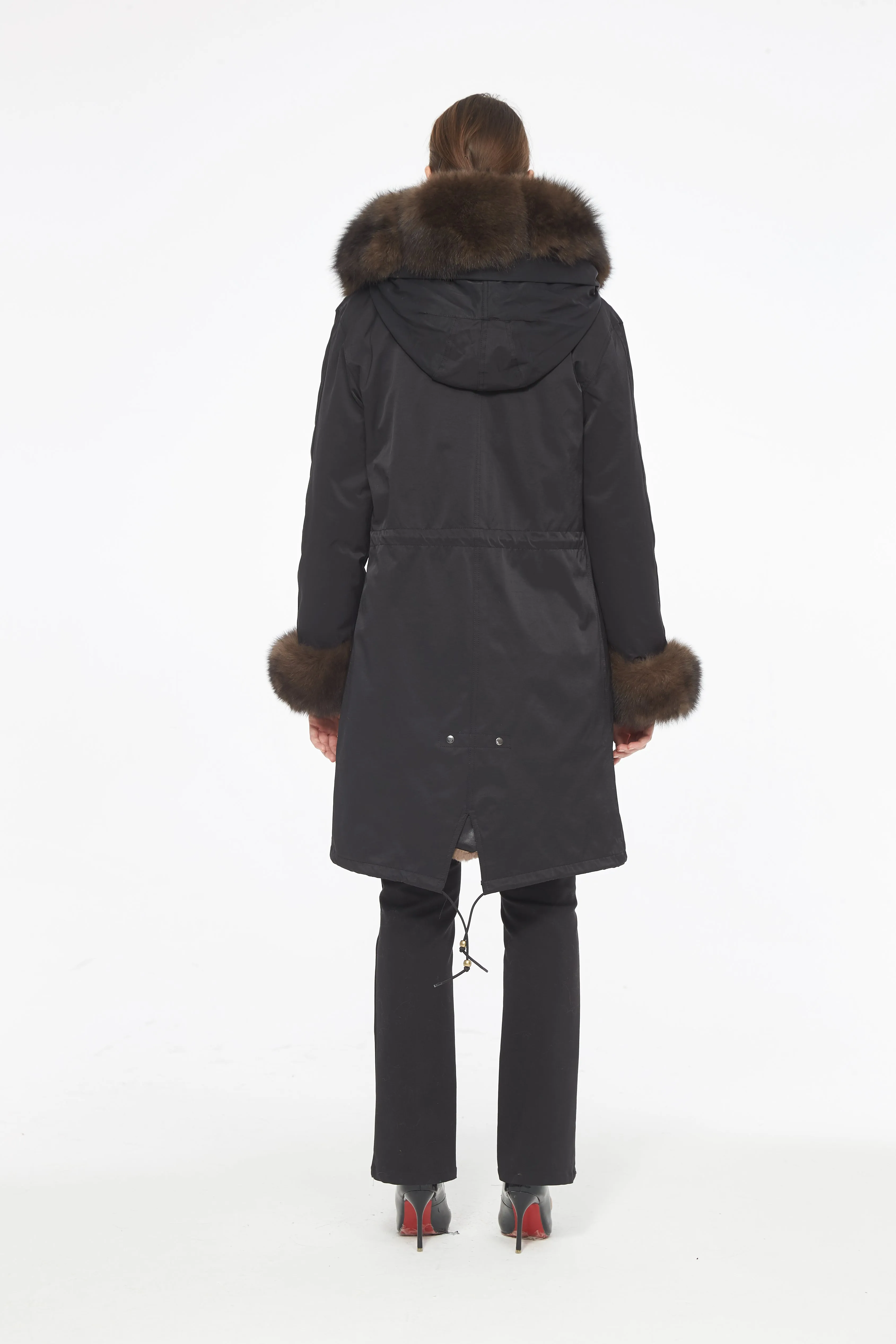 Parka with Fox Fur Trim and Chinchilla Rex Rabbit lining