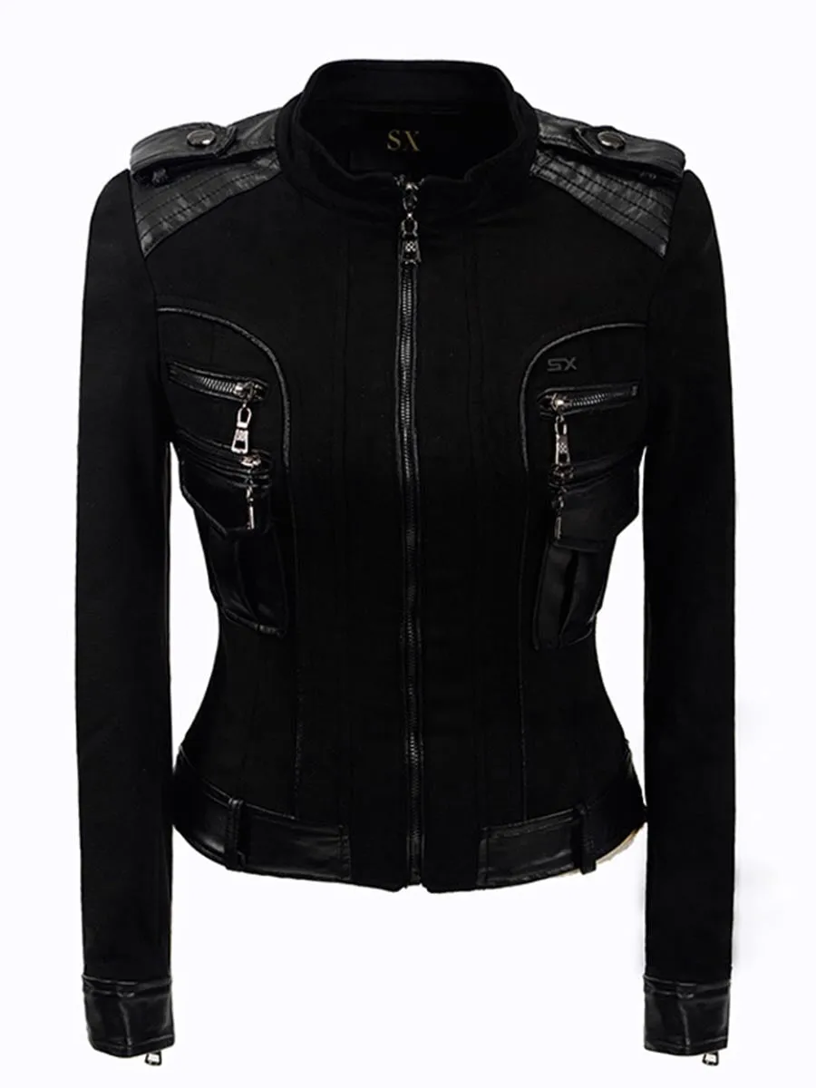 Patchwork Gothic Faux Leather Jacket