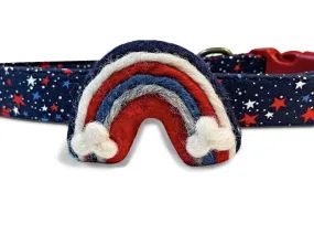 Patriotic Rainbows - Velcro Attachable Dog & Cat Collar Felt Accessory