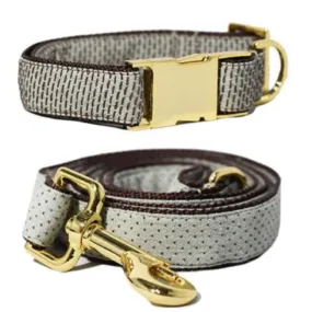 Pattefrenz Mint Dash Gold Collar & Leash Set (Medium)