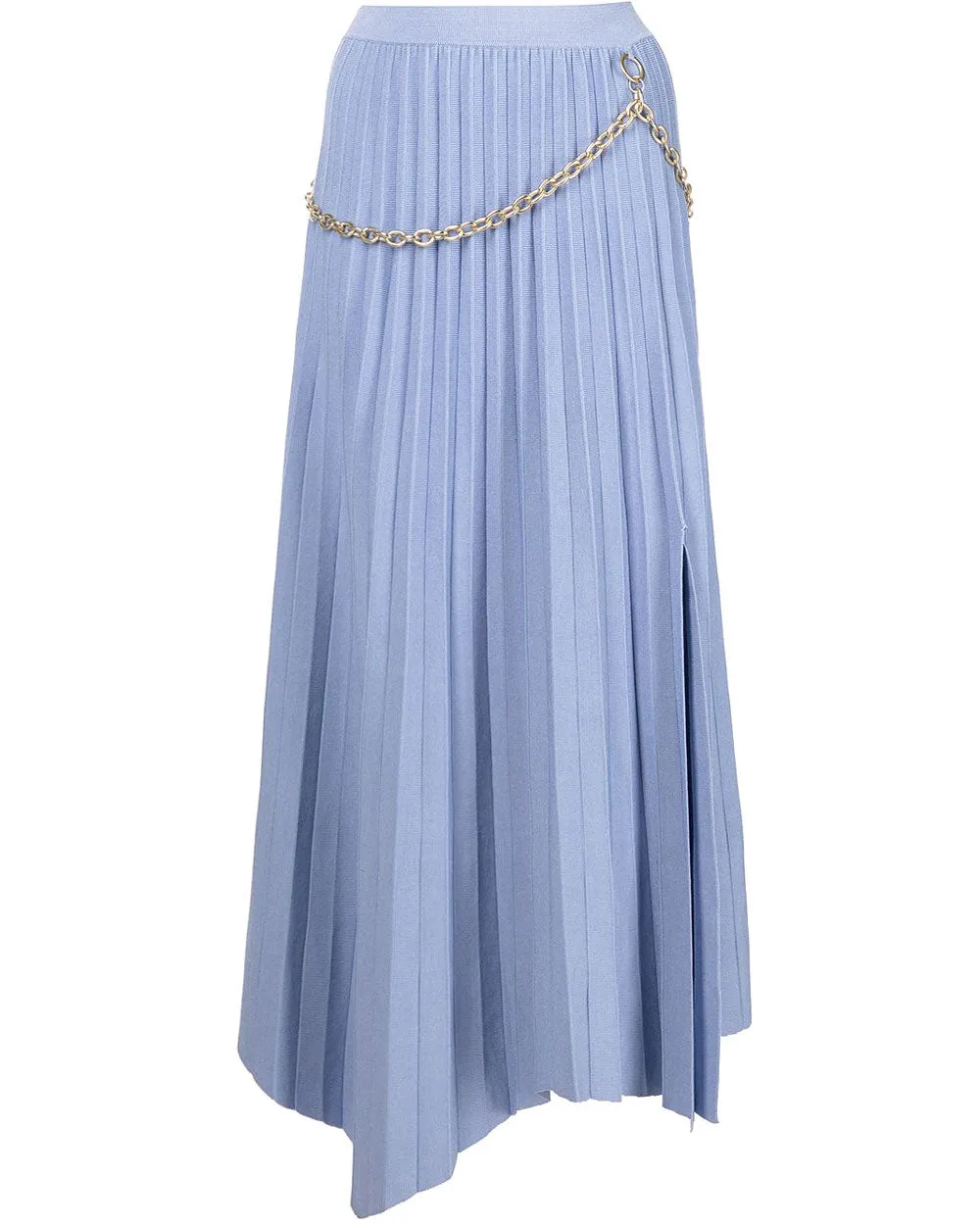 Periwinkle Pleated Arianna Midi Skirt