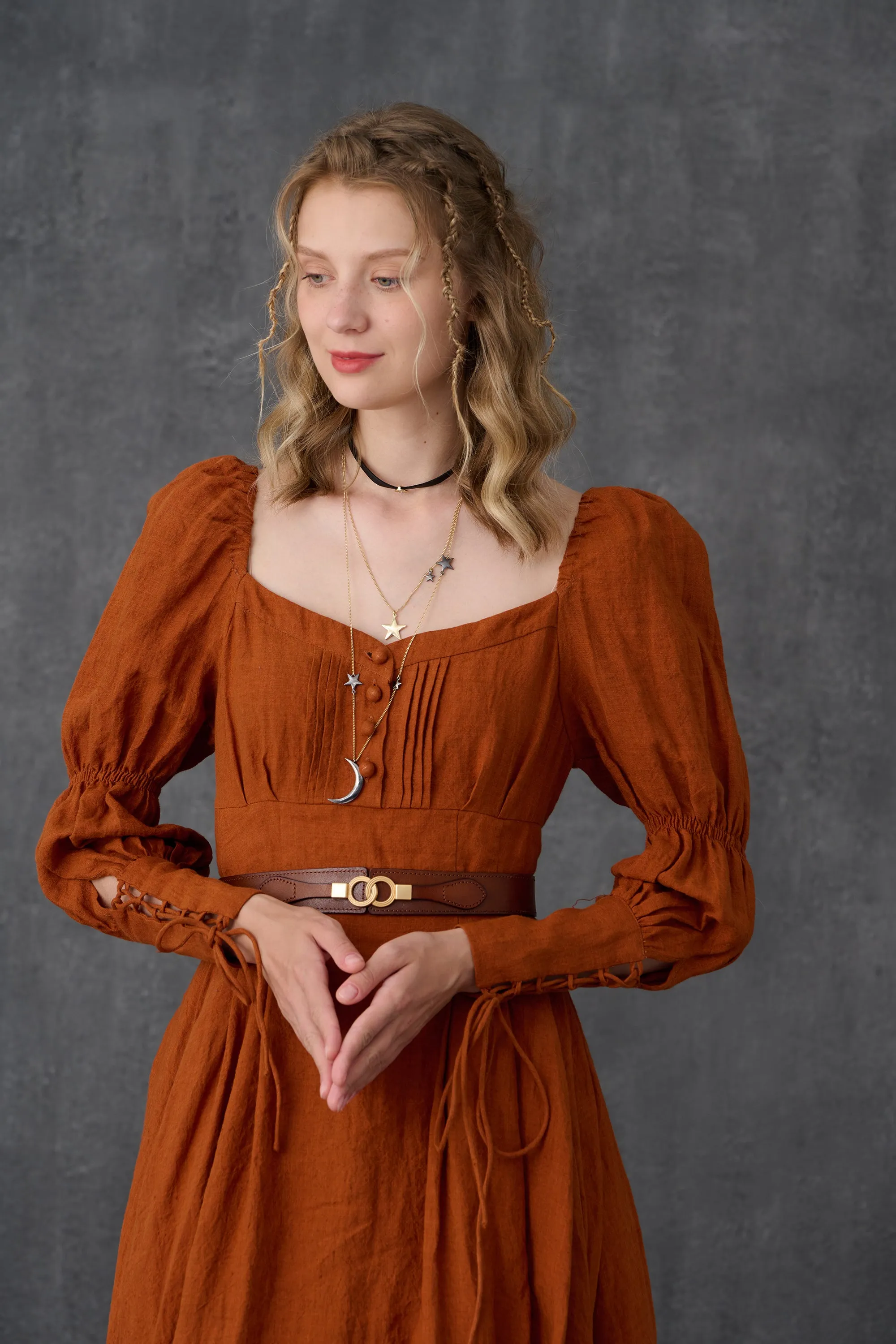 PHOENIX 24 | REGENCY LACE-UP LINEN DRESS