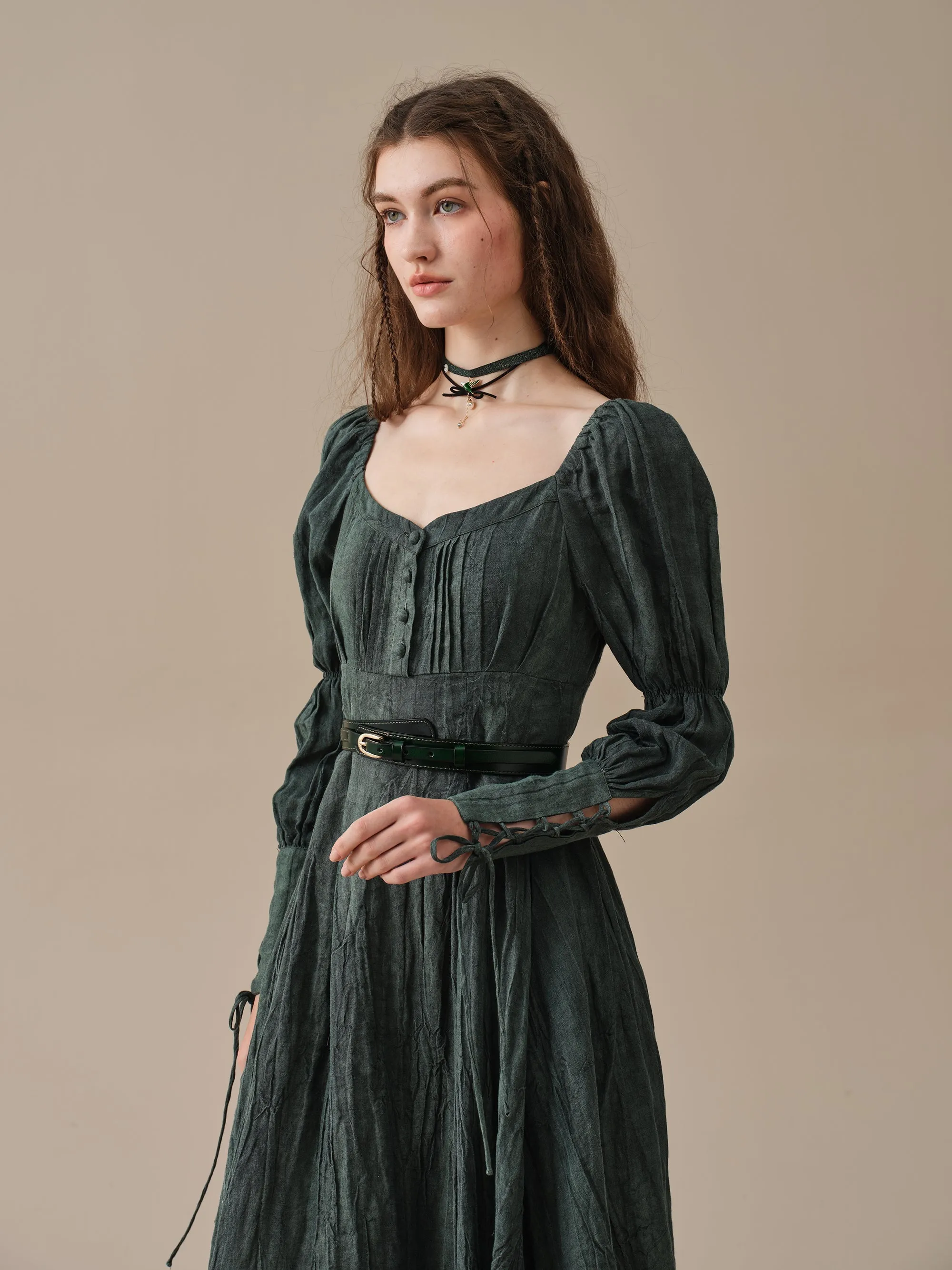 PHOENIX 24 | REGENCY LACE-UP LINEN DRESS