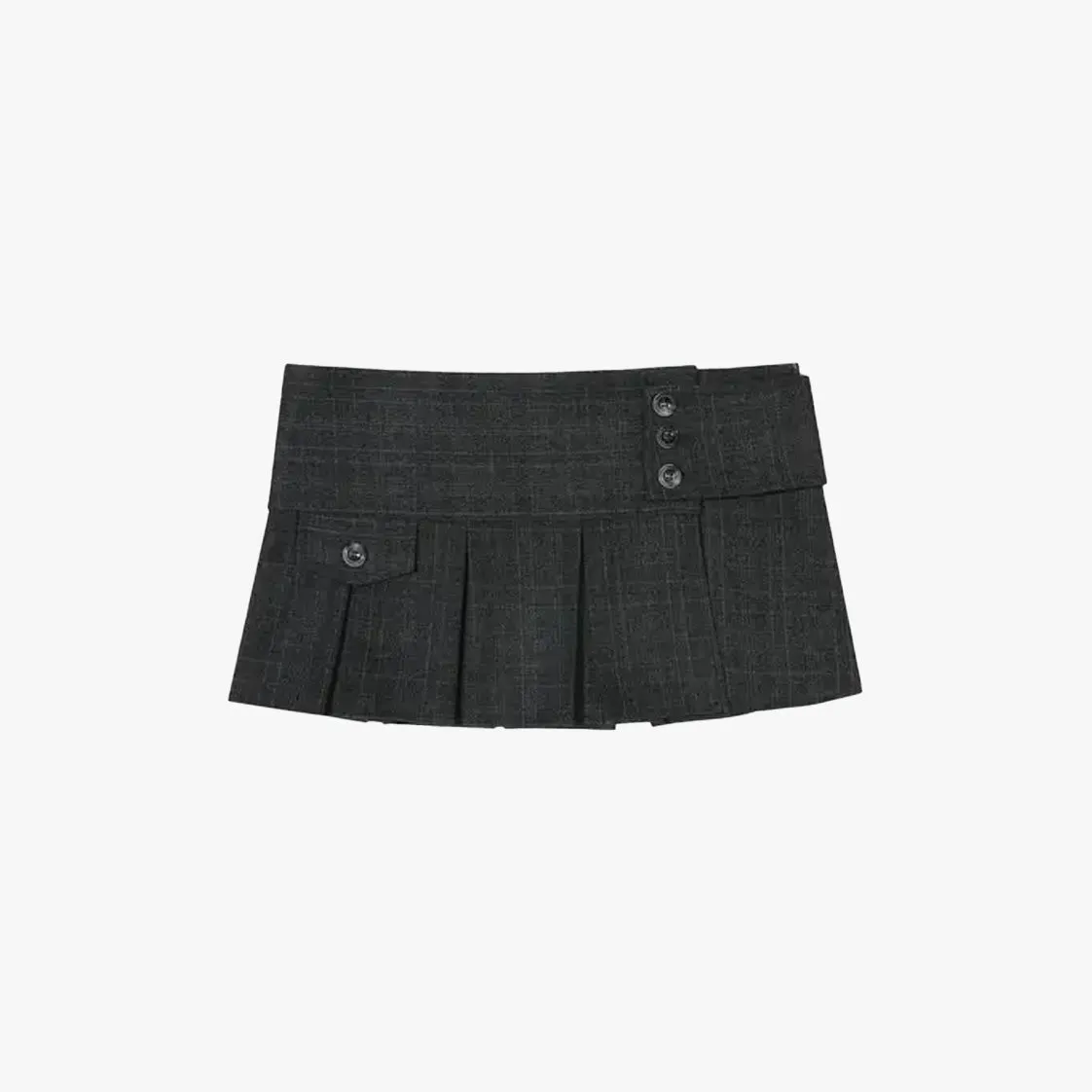 Preppy Plaid Asymmetrical Pleated Mini Skirt