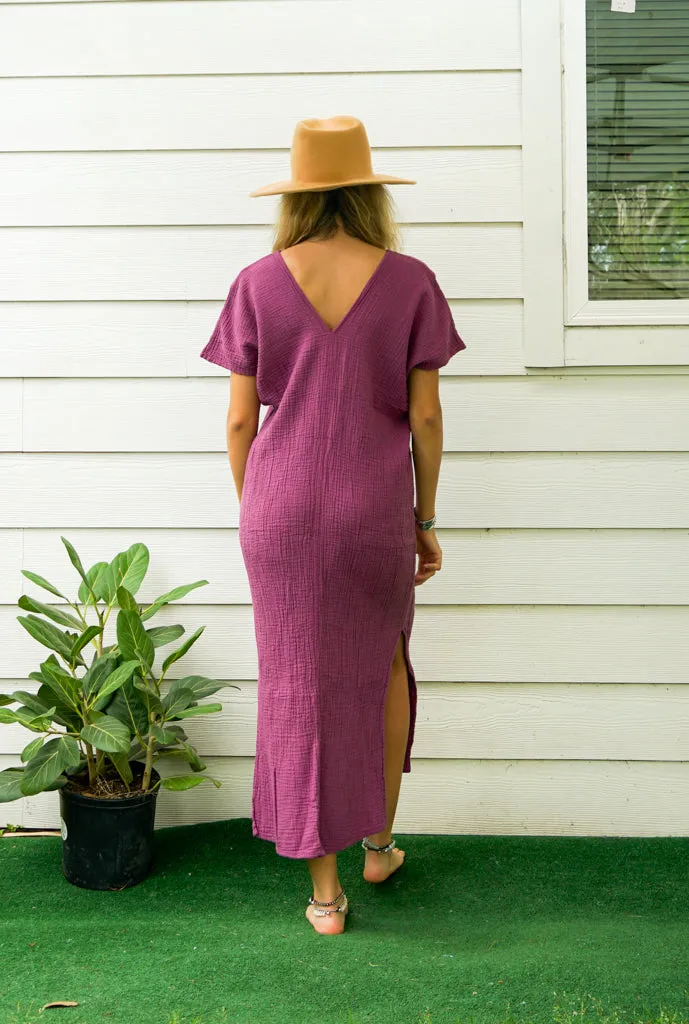 Purple Double Gauze Cotton Dress