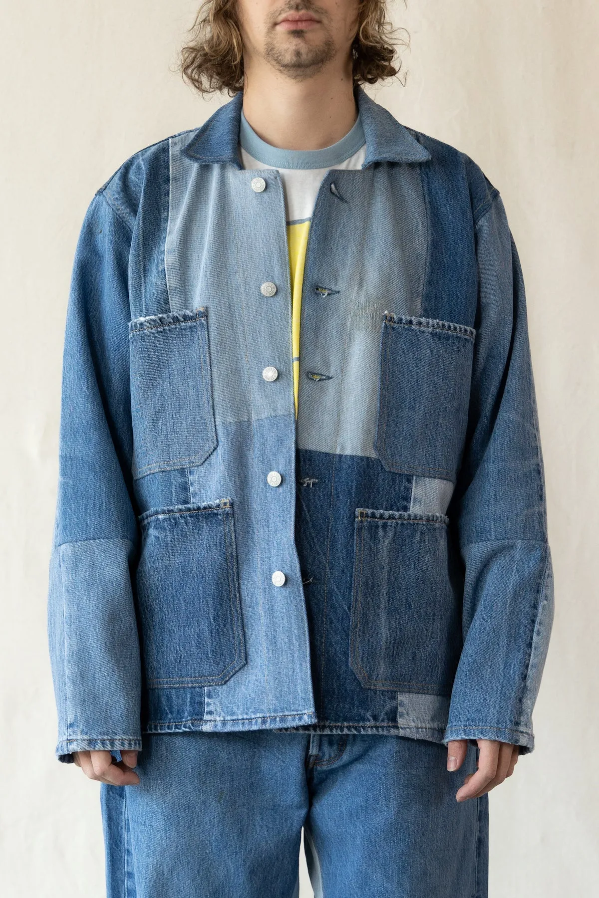 Quilted Barn Jacket - Assorted Indigo