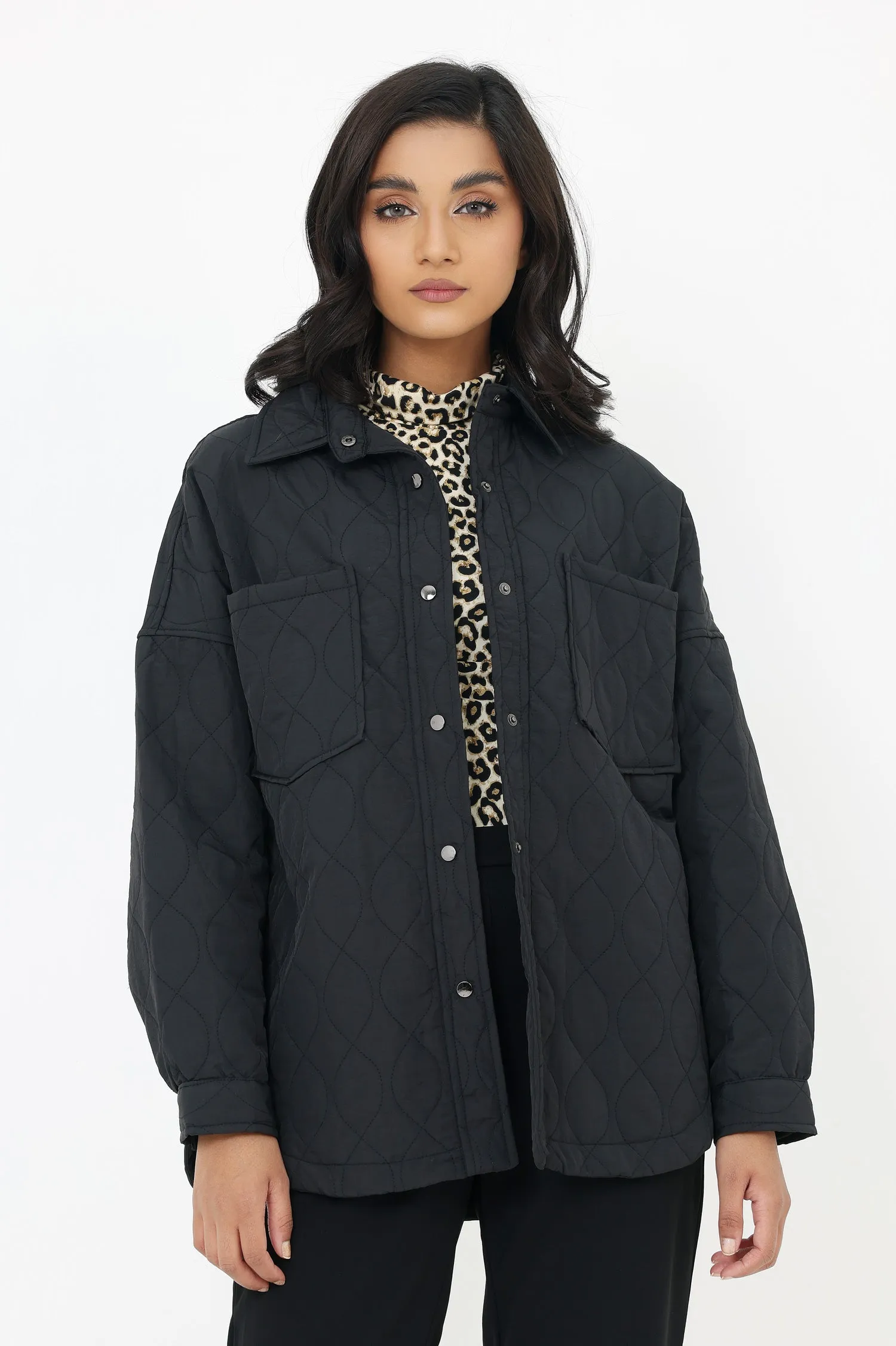 QUILTED JACKET-BLACK